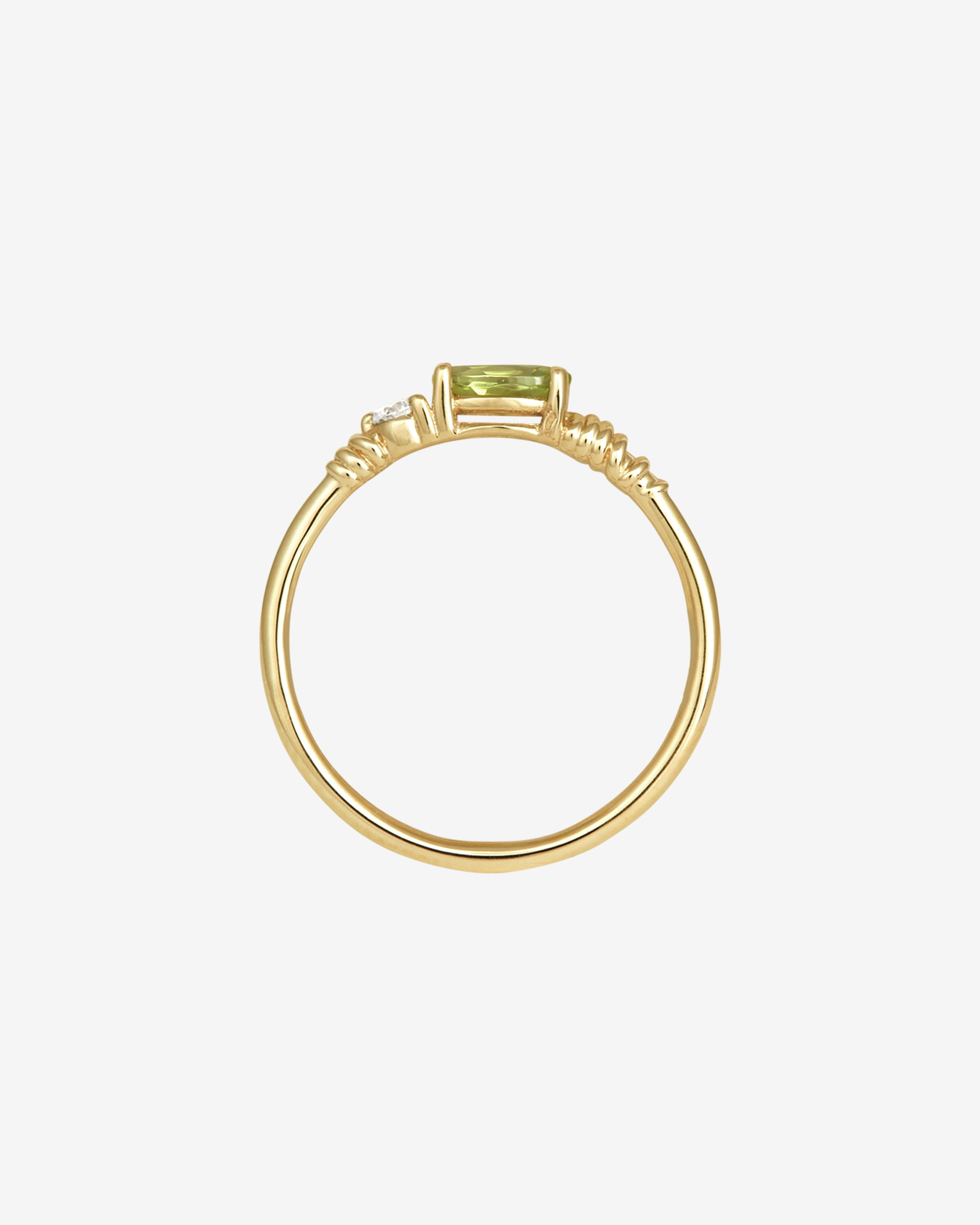 Jasmine Ring Peridot Diamond Solid Gold