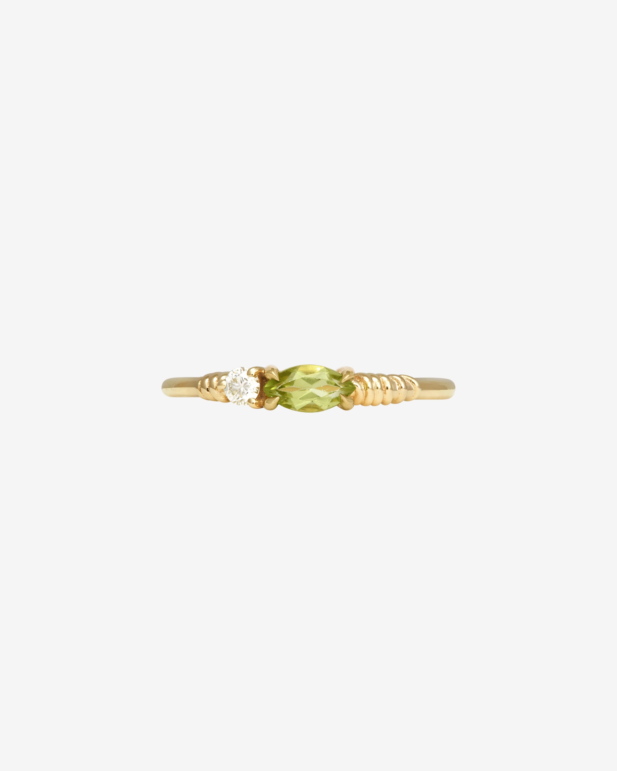 Jasmine Ring Peridot Diamond Solid Gold