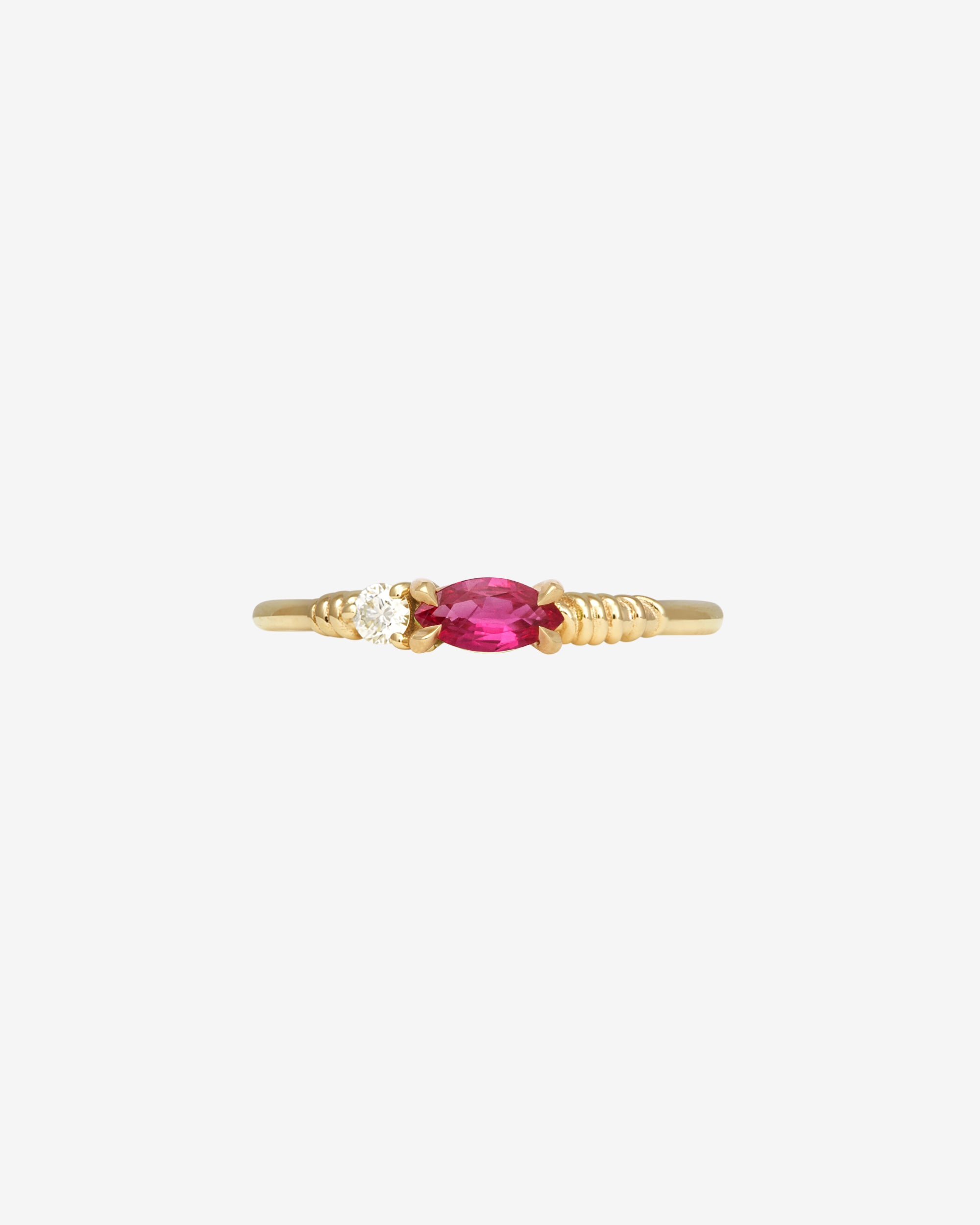 Jasmine Ring Ruby Diamond Solid Gold