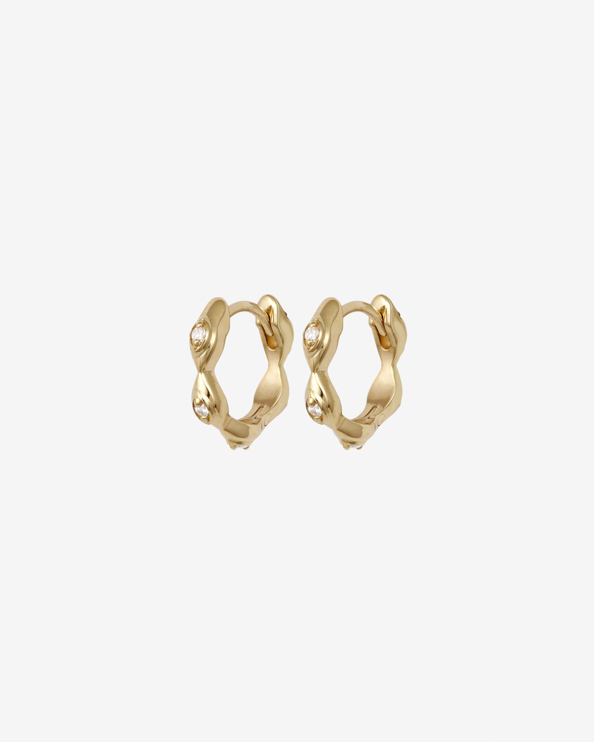Kassandra Huggie Earrings Diamond Solid Gold