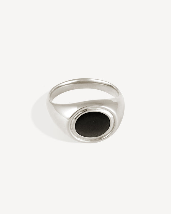 Kosmos Ring Onyx Silver