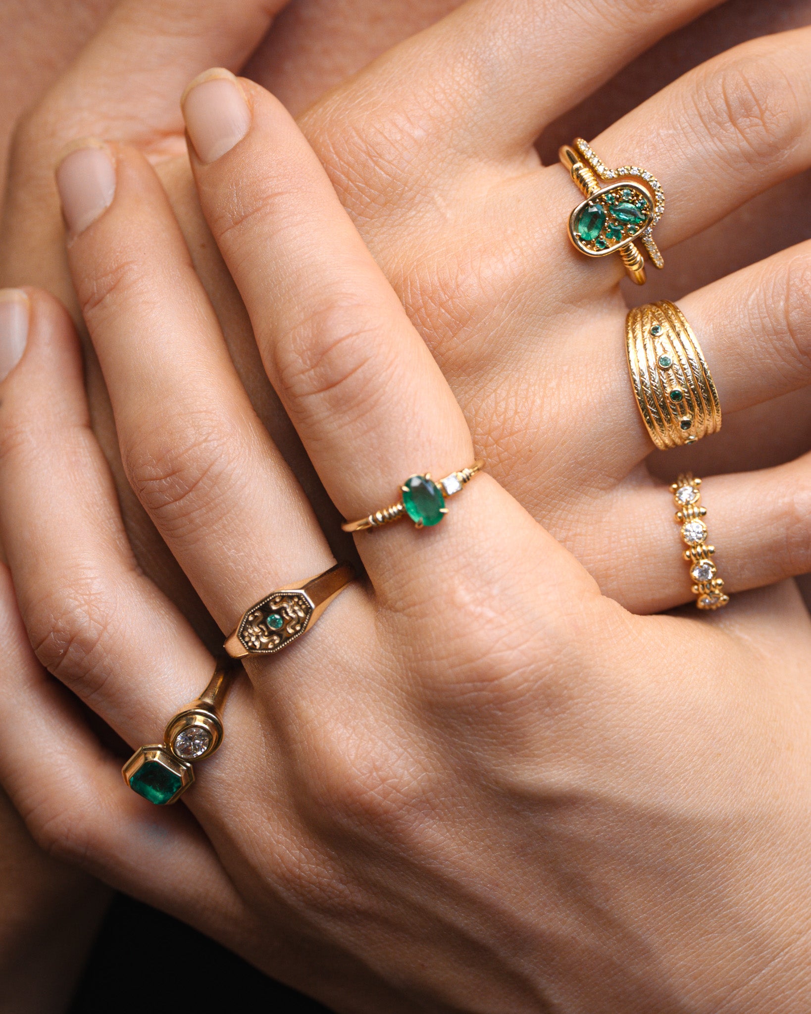 Emerald Solid Gold rings