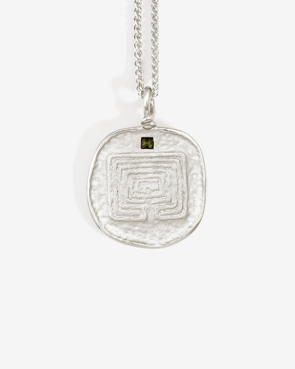 Labyrinth Necklace Silver