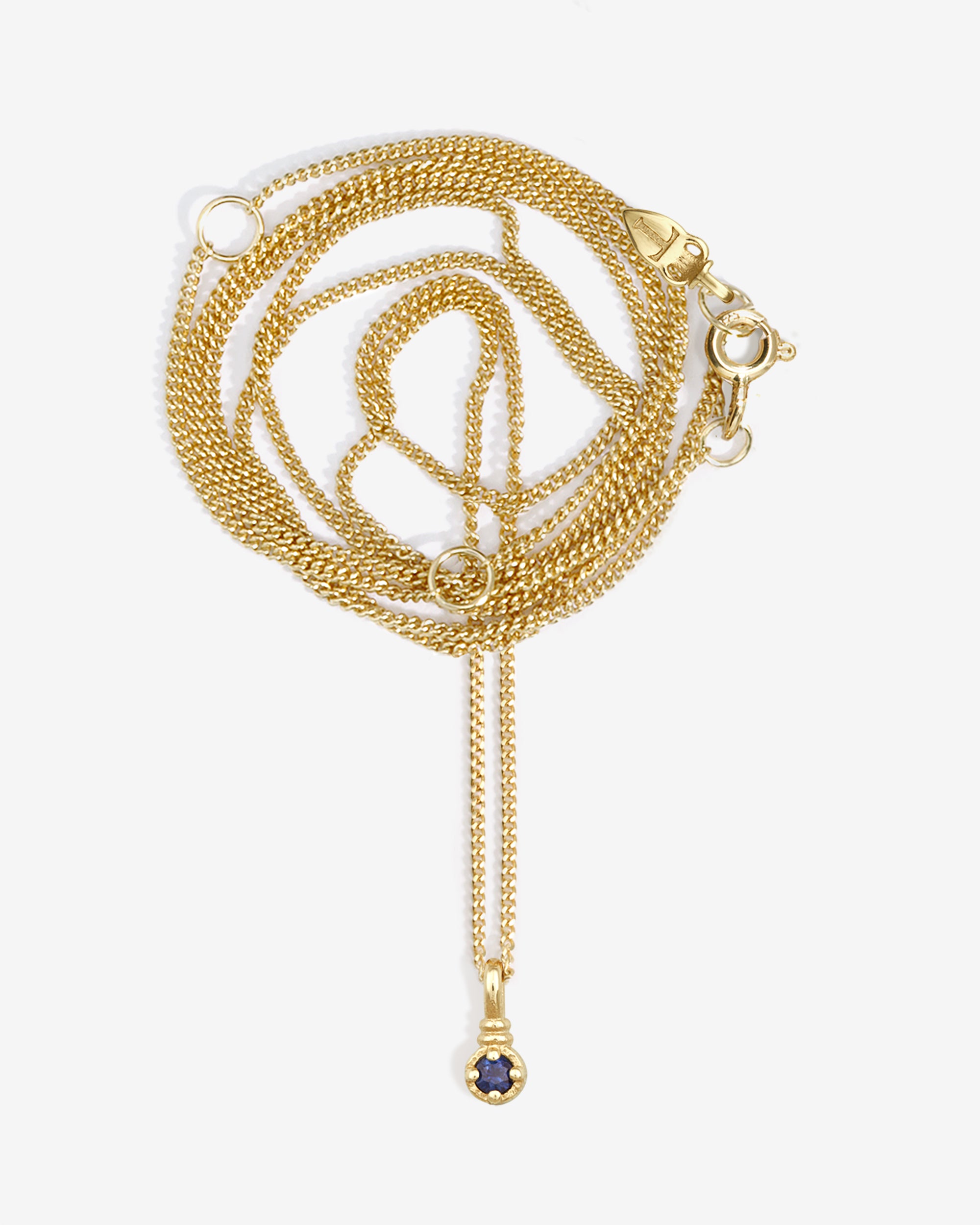 Leto Necklace Sapphire Solid Gold