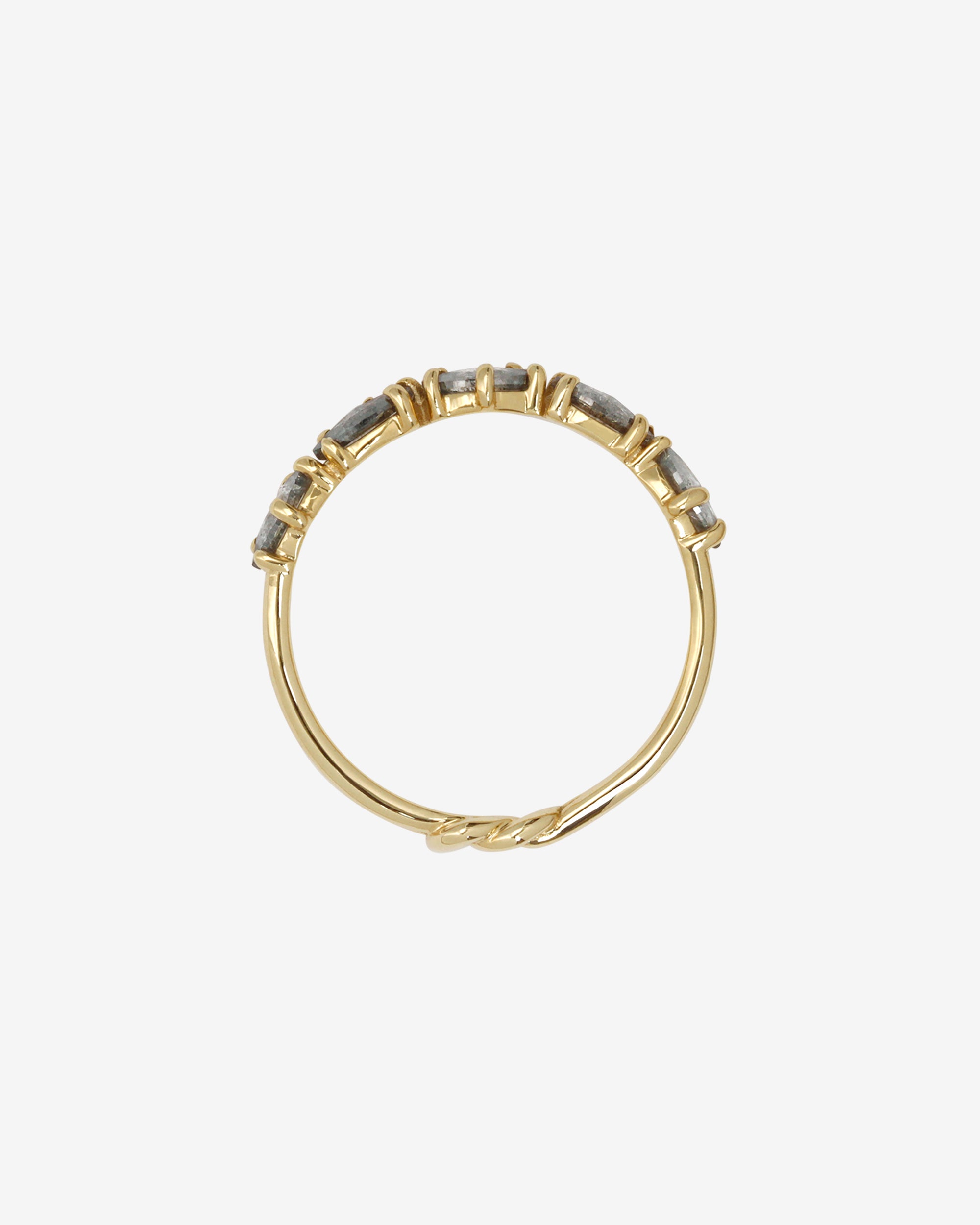 Love Knot Ring Salt and Pepper Diamond Solid Gold