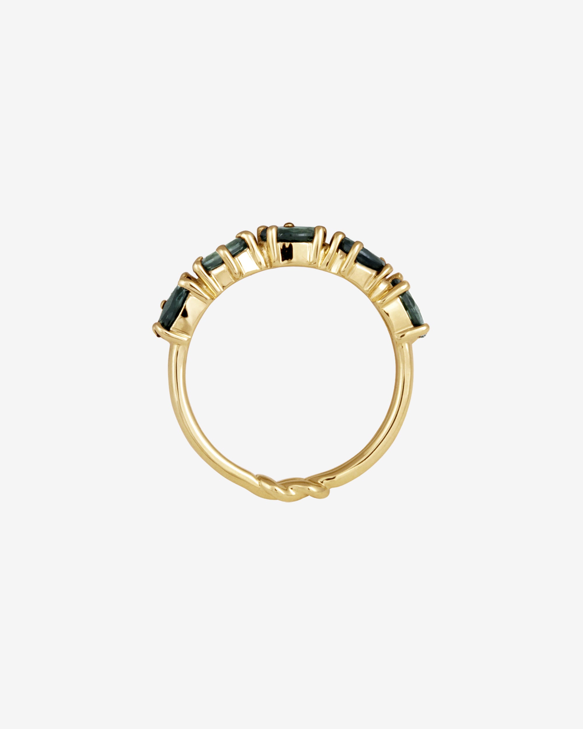 Love Knot Ring Teal Sapphire Solid Gold
