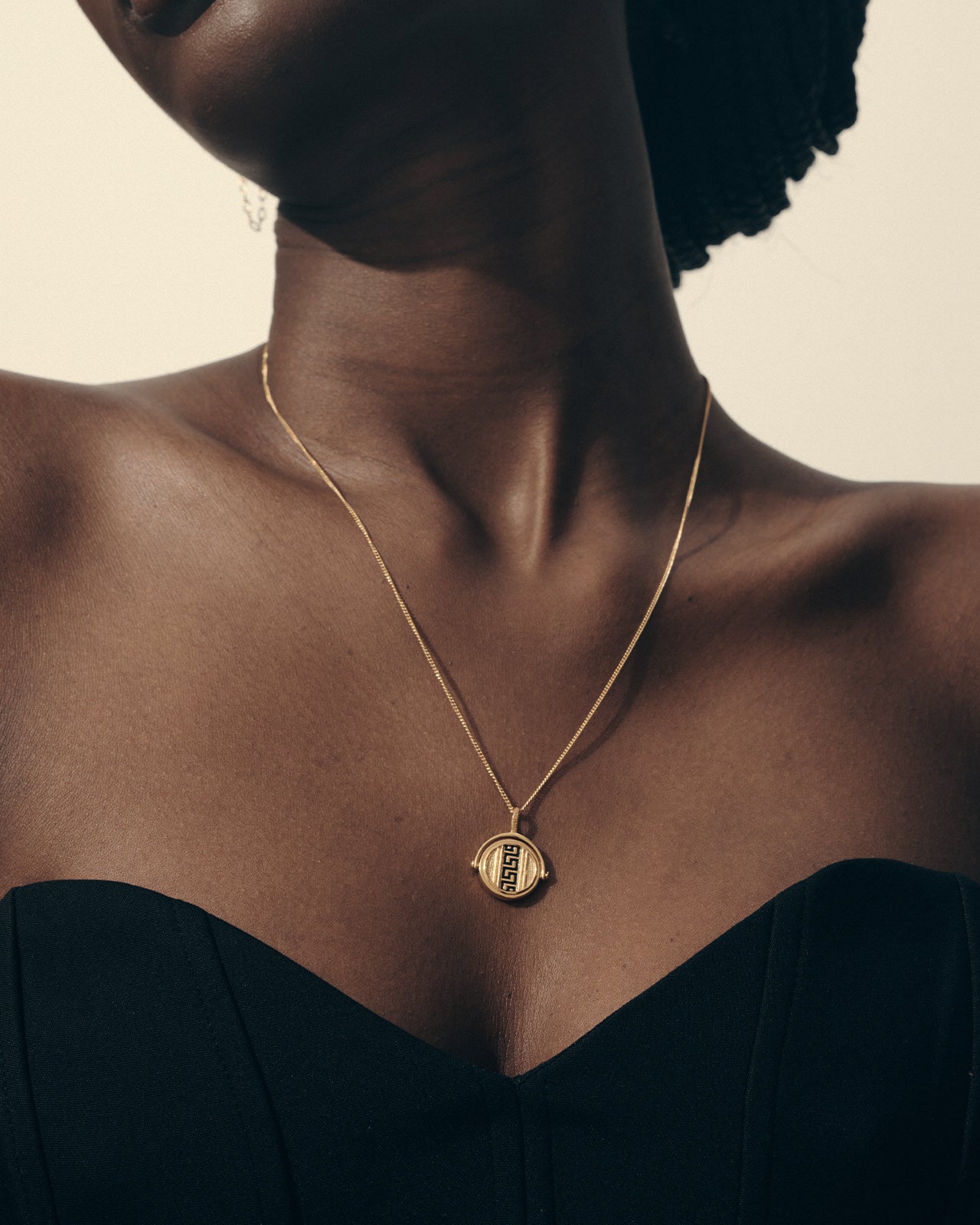 Meander Spinner Necklace Gold Vermeil