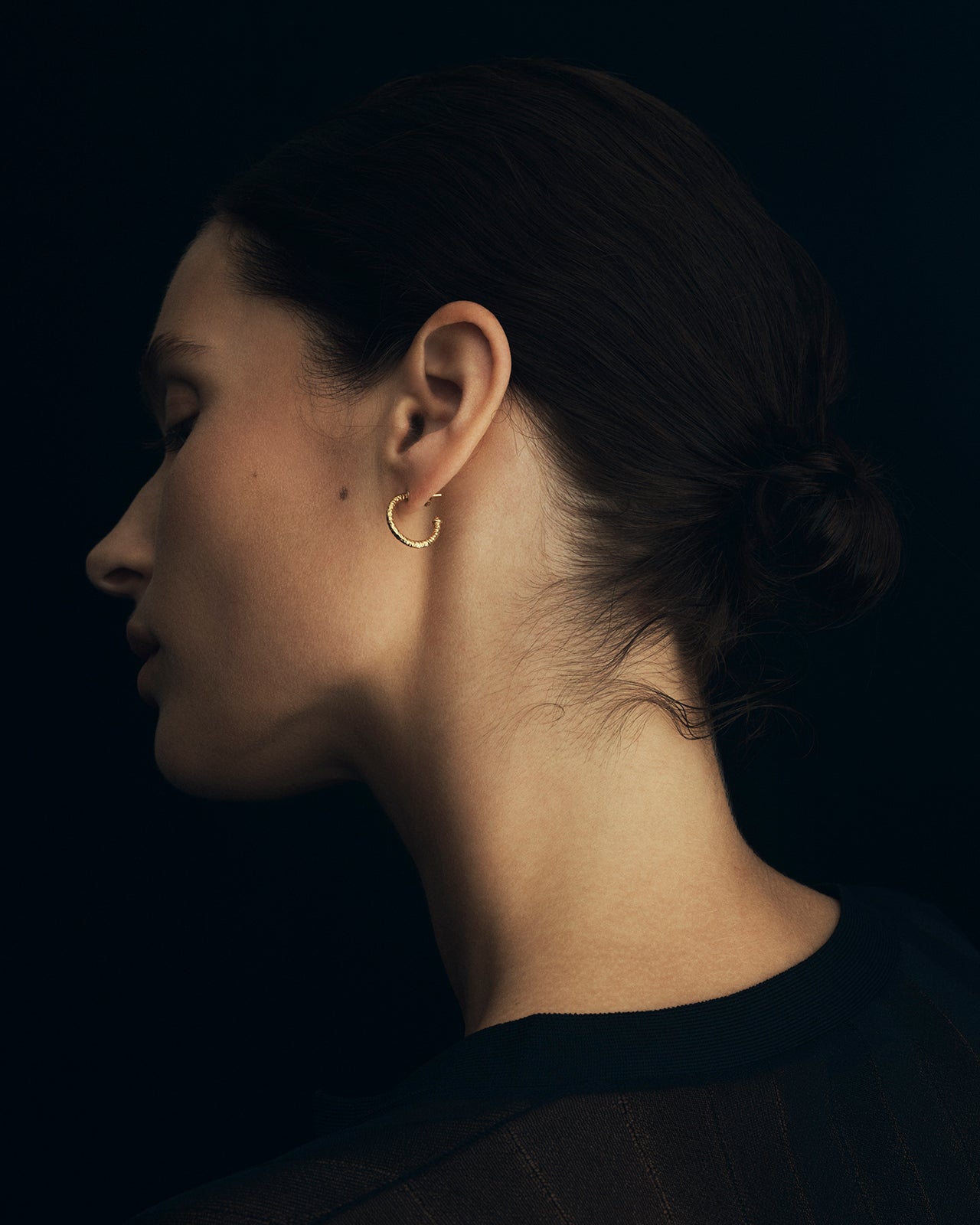 Molten Hoop Earrings Gold Vermeil