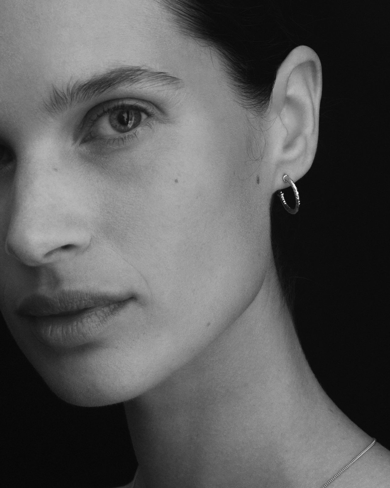 Molten Hoop Earrings Silver