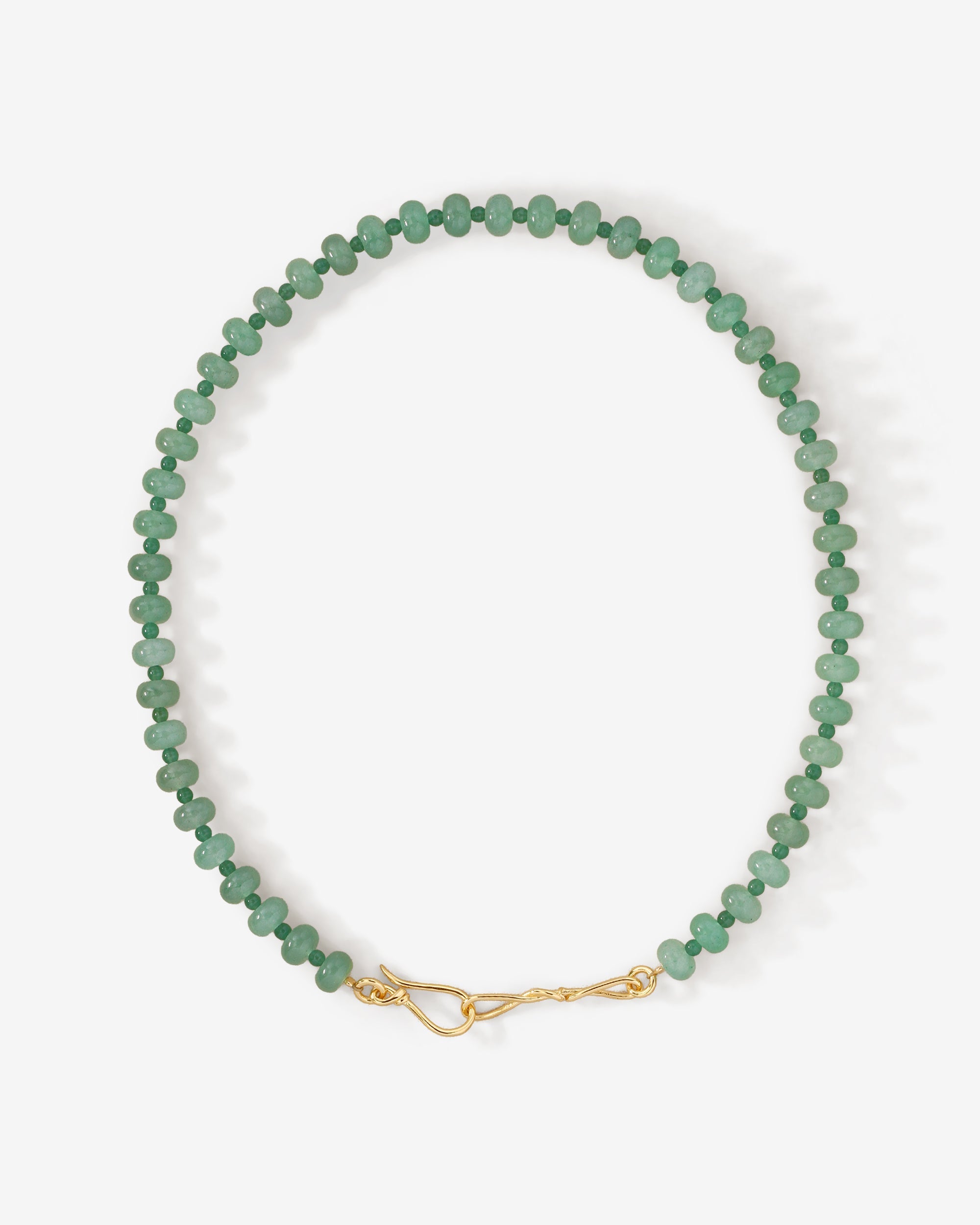 Ma Beaded Necklace Gold Vermeil, viewed from above