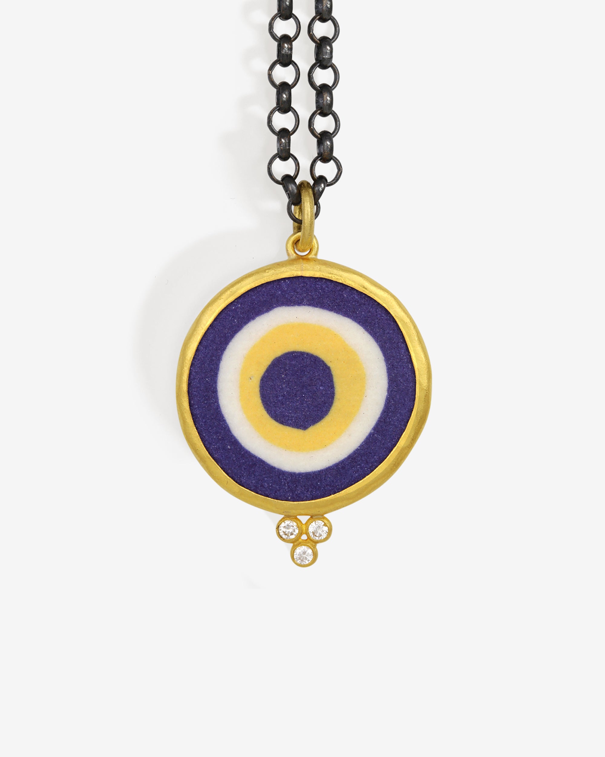 Mati Eye Necklace III Indigo Diamond Solid Gold