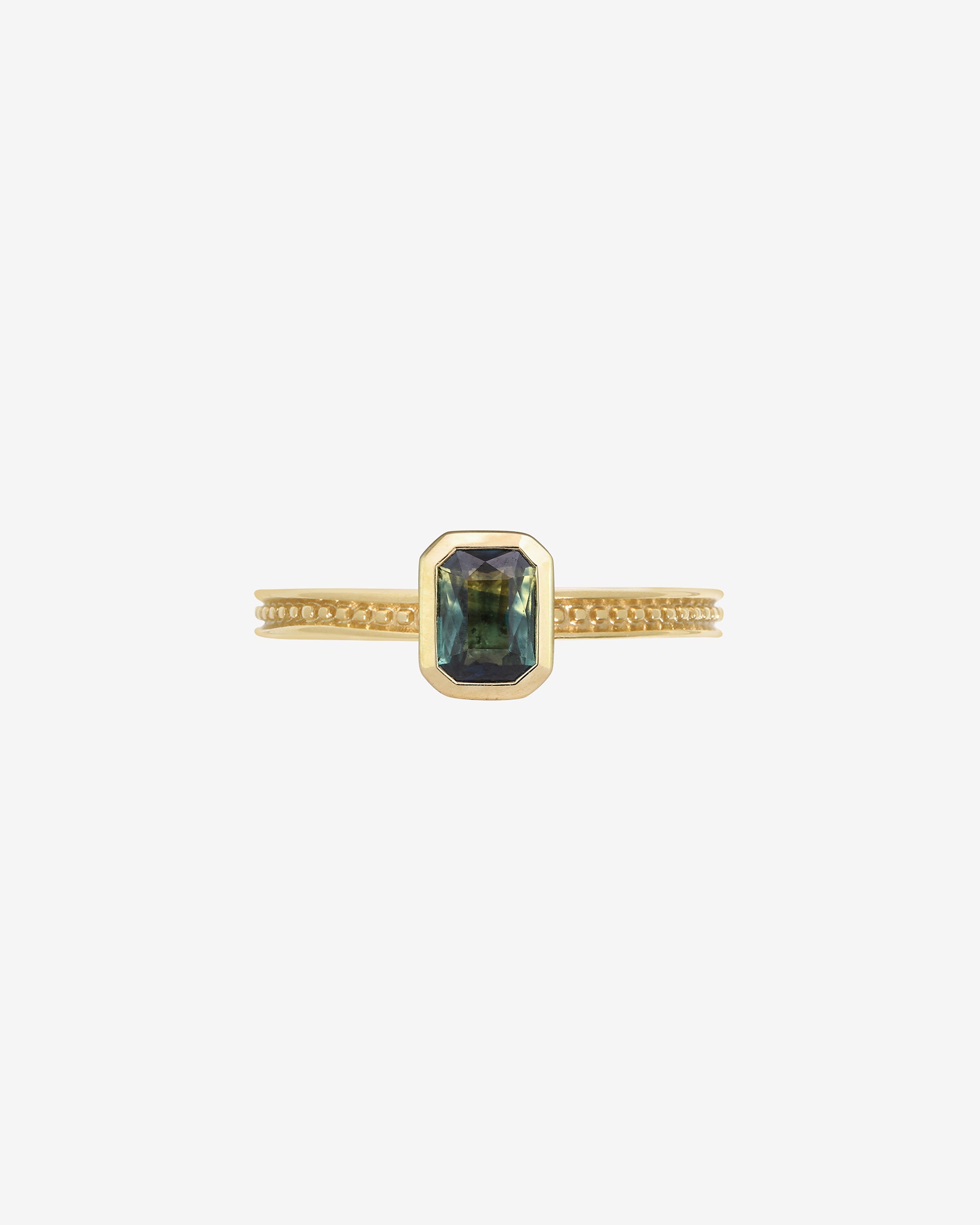 Mila Emerald Cut Ring 0.56ct Parti Sapphire Solid Gold