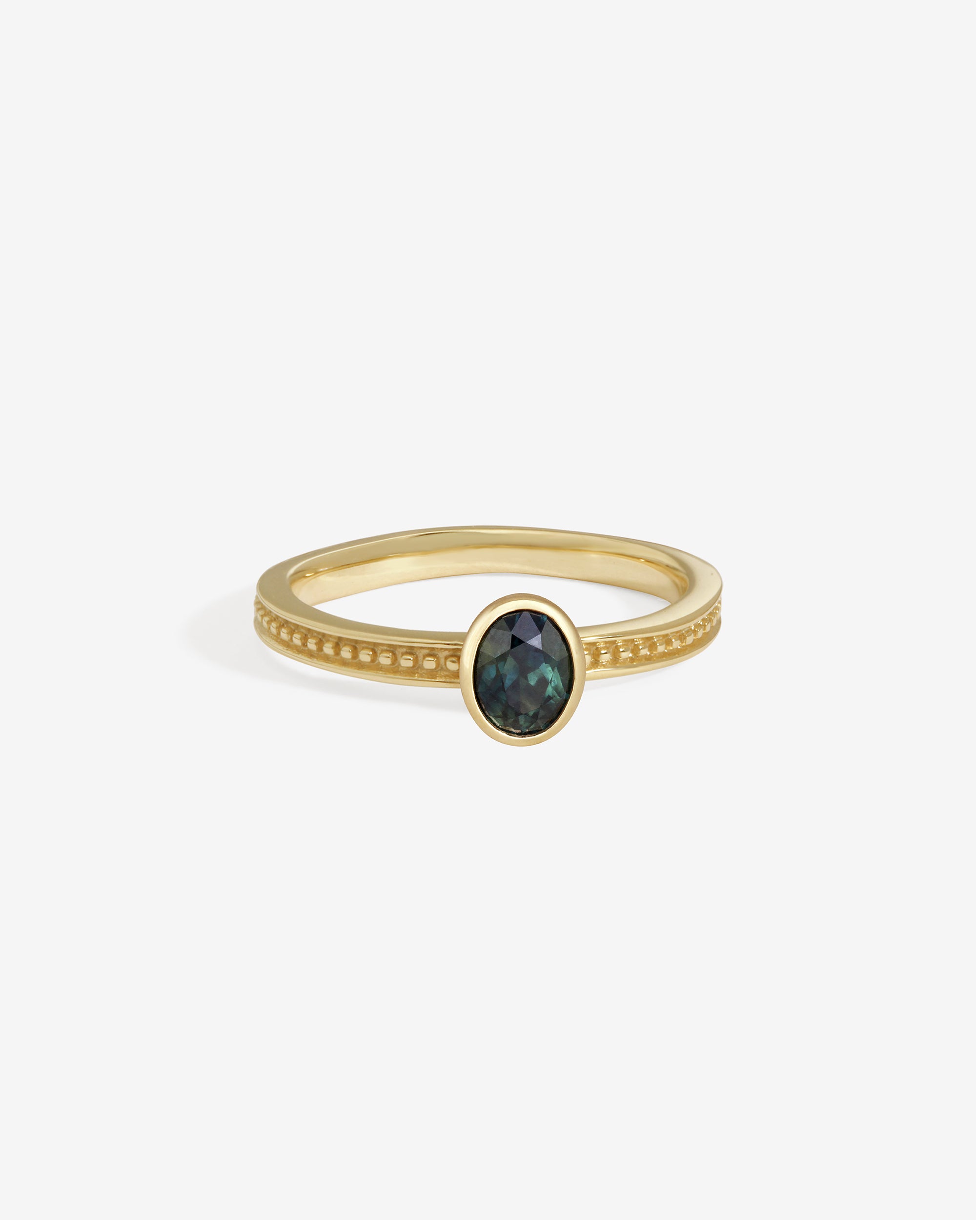 Mila Oval Ring 0.8ct Teal Sapphire Solid Gold