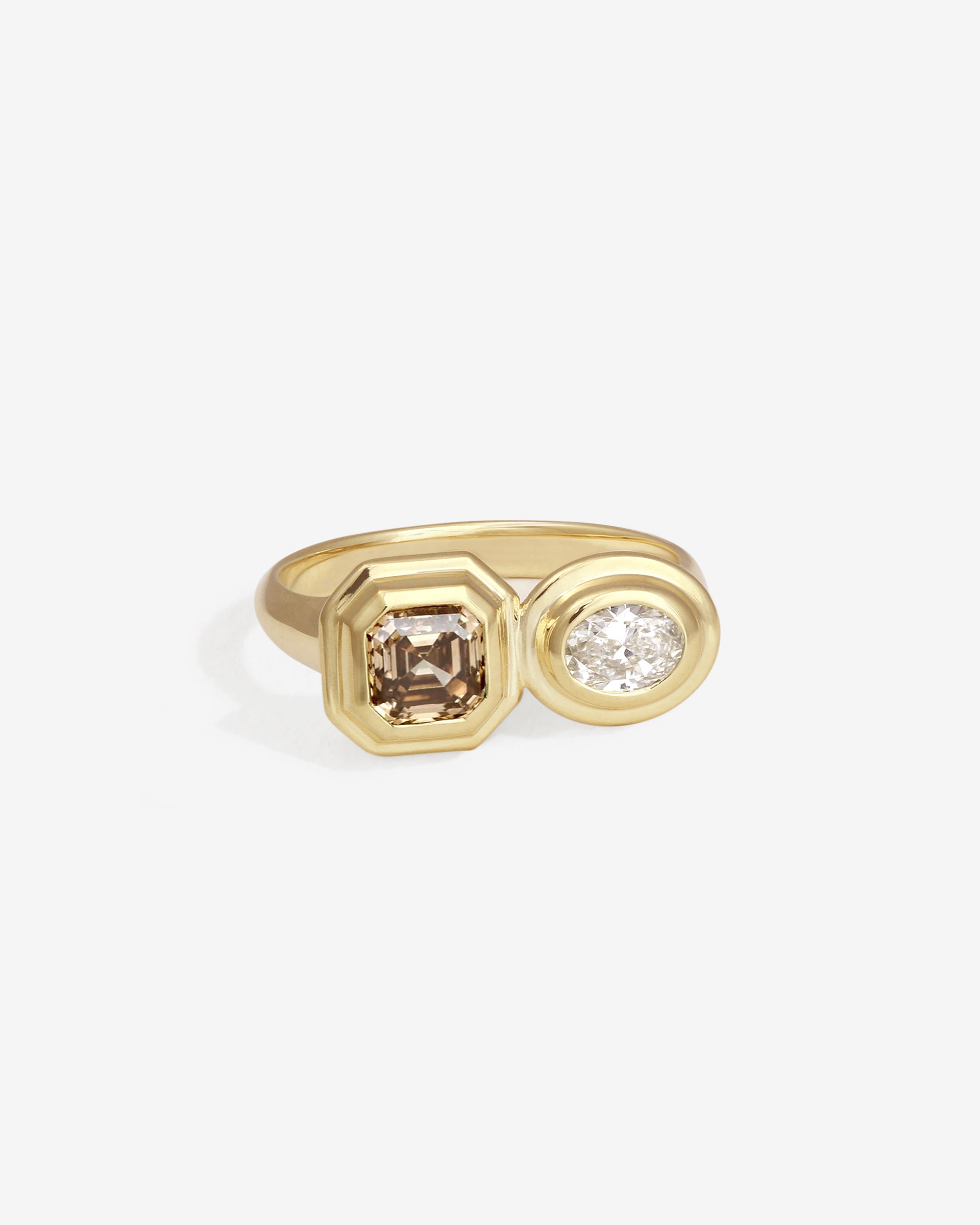 Mino Ring Champagne Diamond Solid Gold