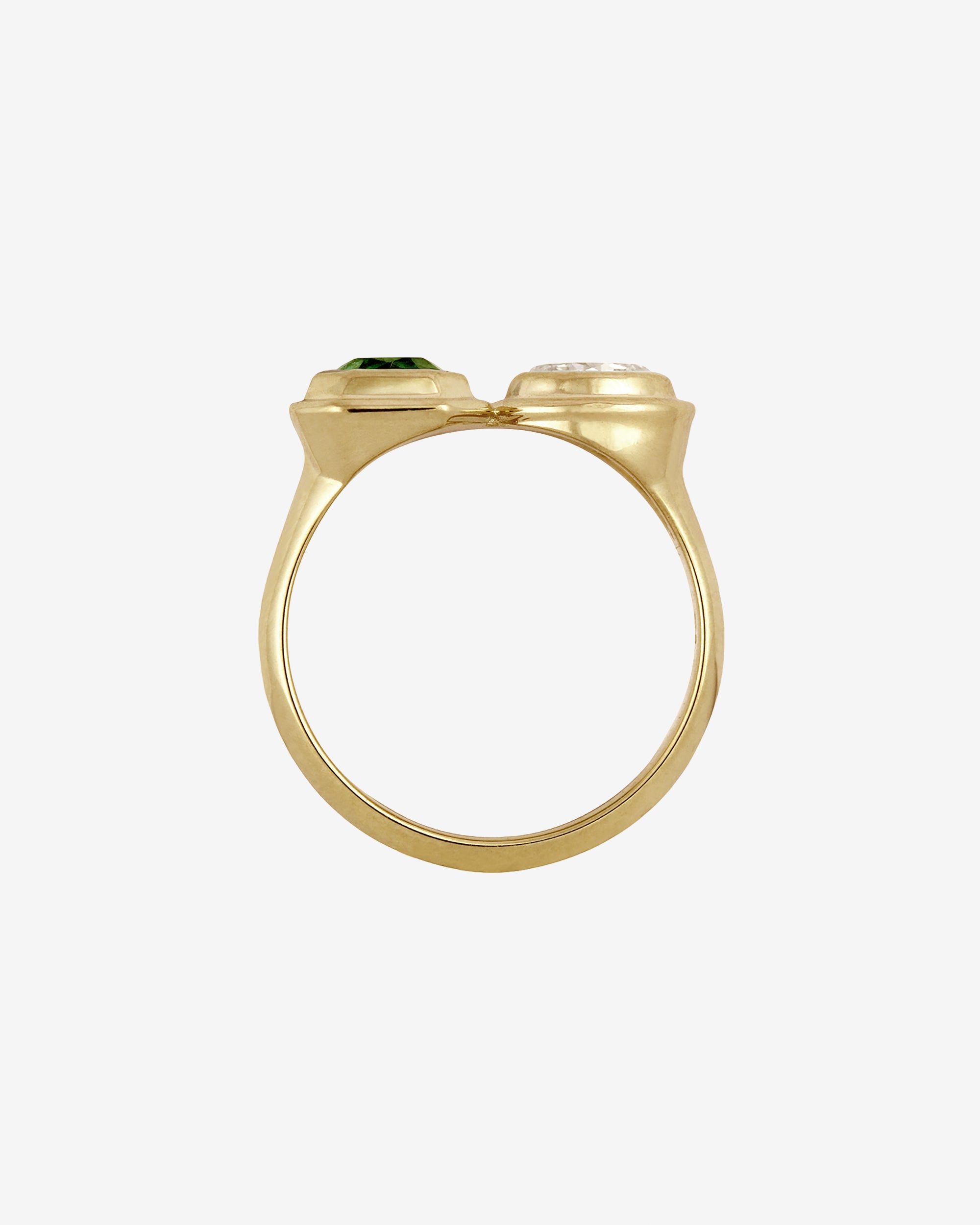 Mino Ring Emerald Diamond Solid Gold