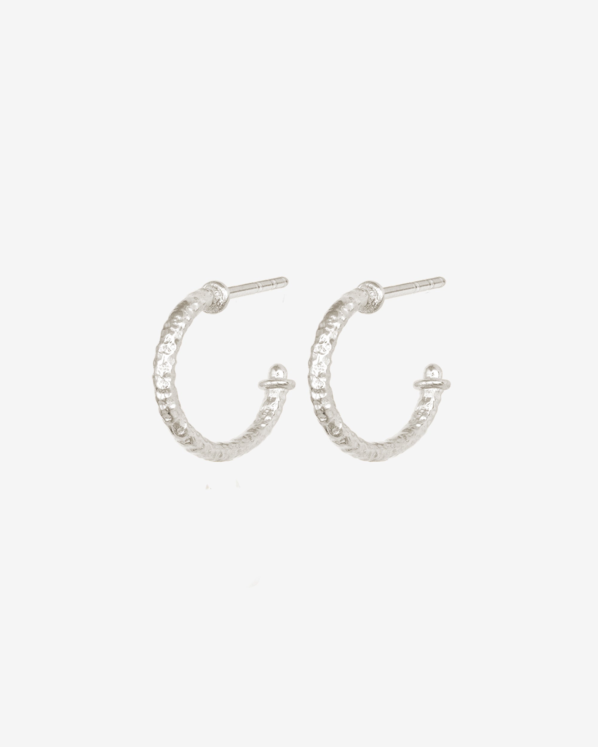 Molten Hoop Earrings Silver