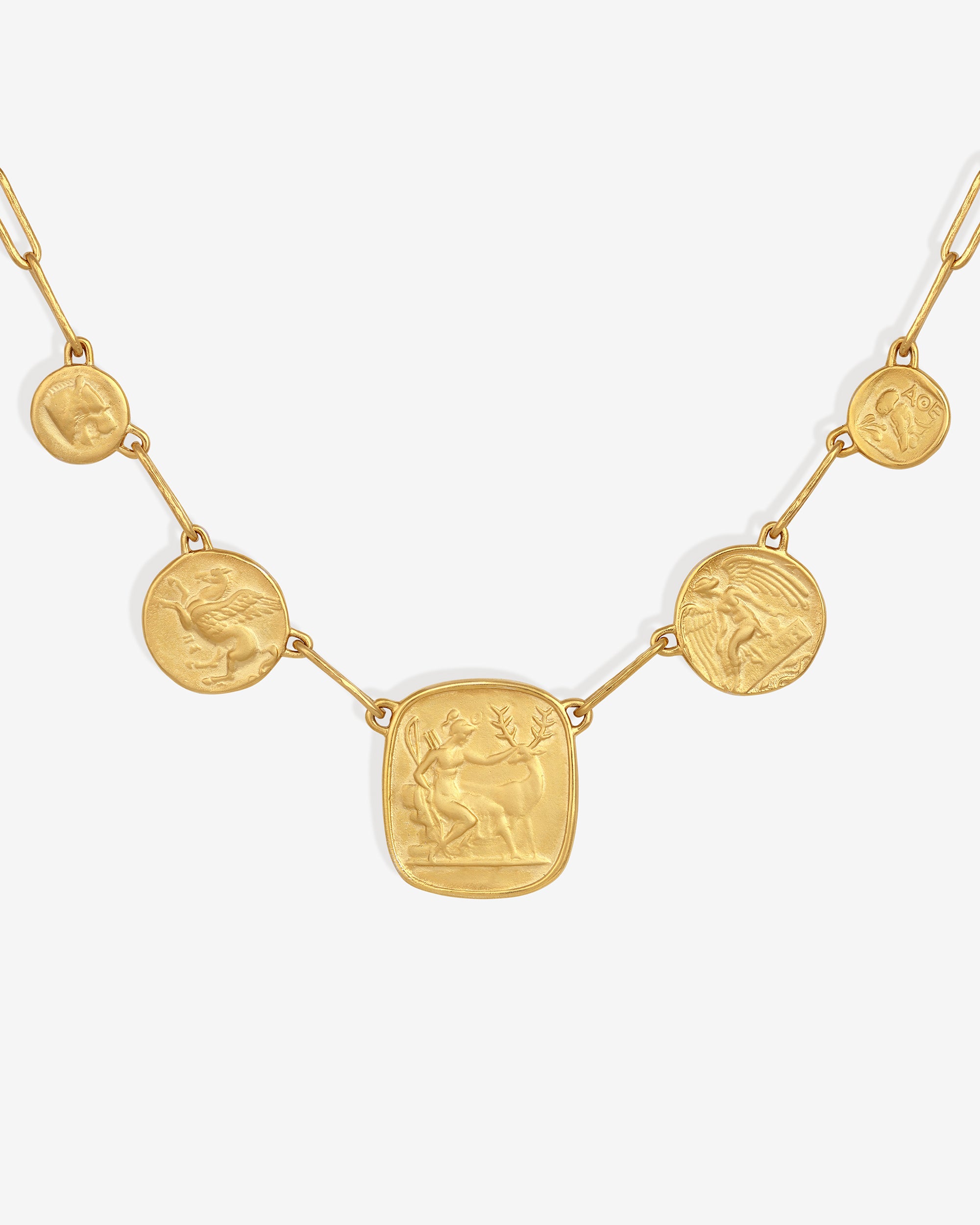 Mythos Statement Necklace Gold Vermeil