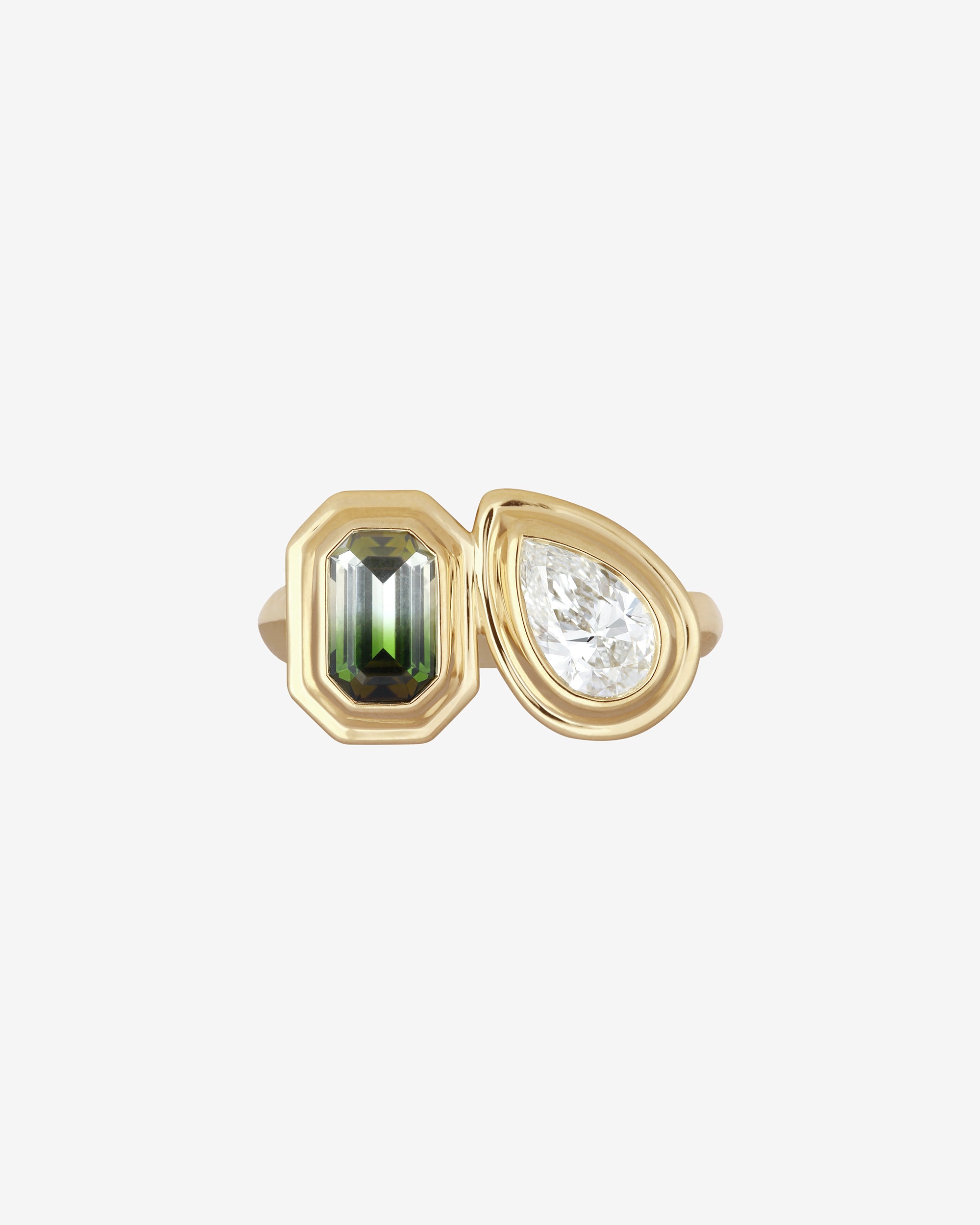 Nova Pear Ring Tourmaline Diamond Solid Gold