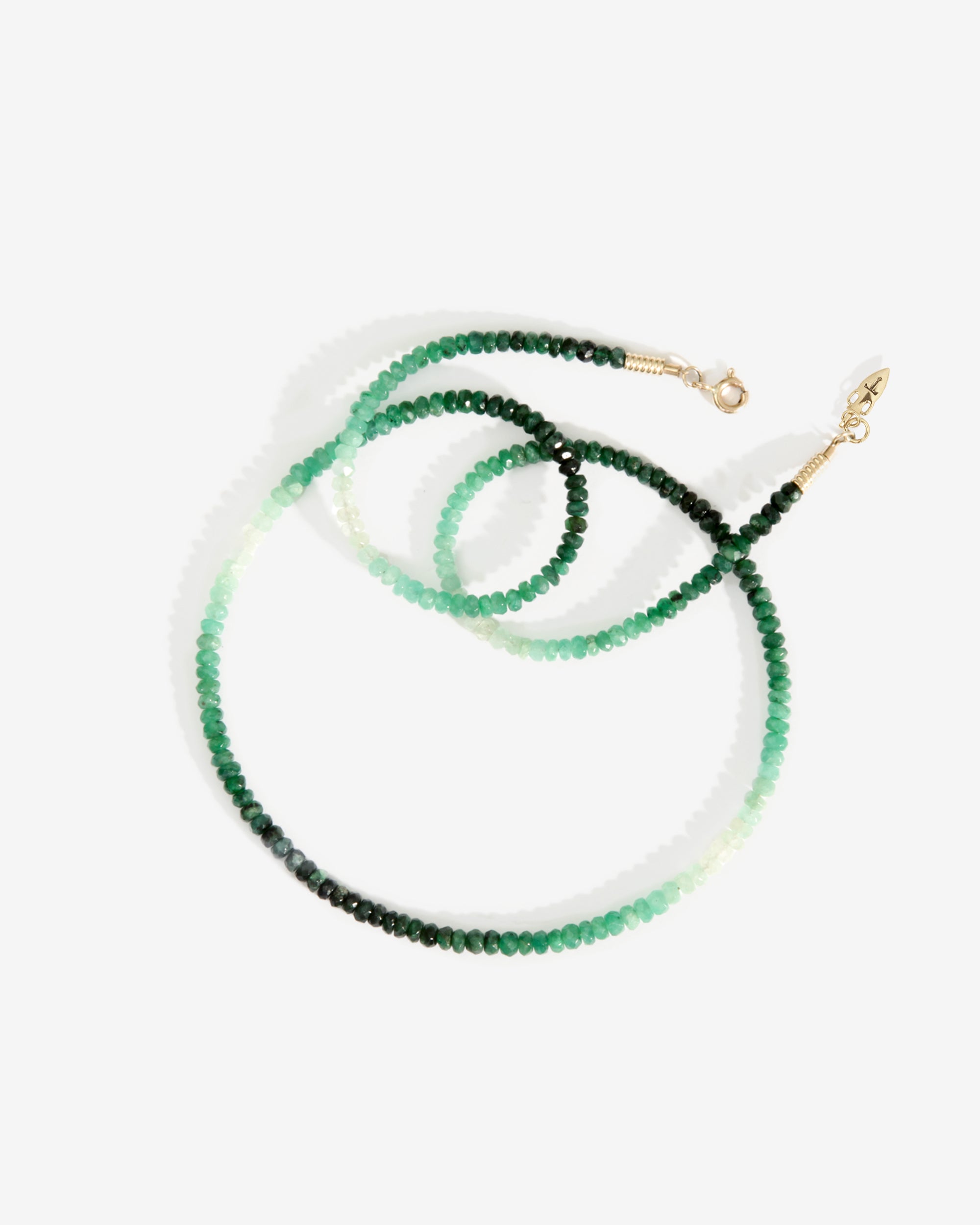 Ombre Necklace Emerald Solid Gold