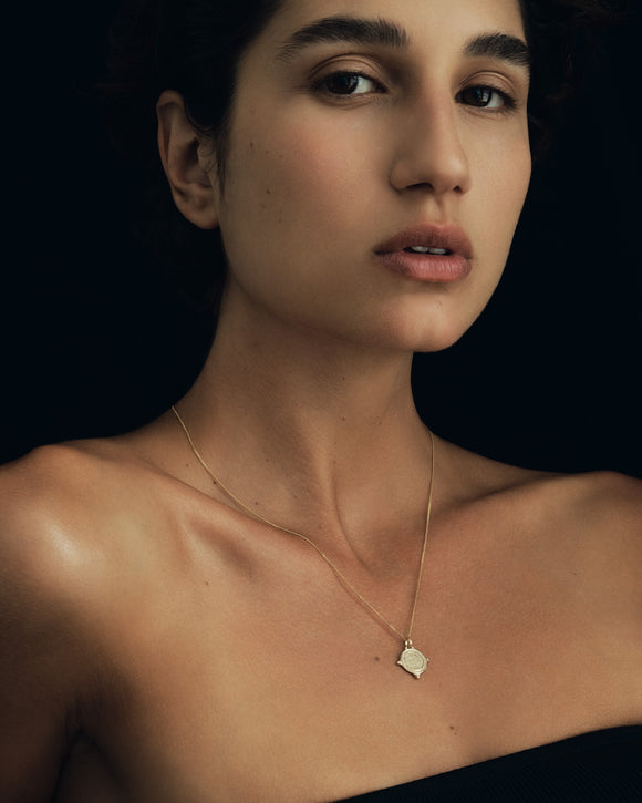 Petra Coin Necklace Solid Gold
