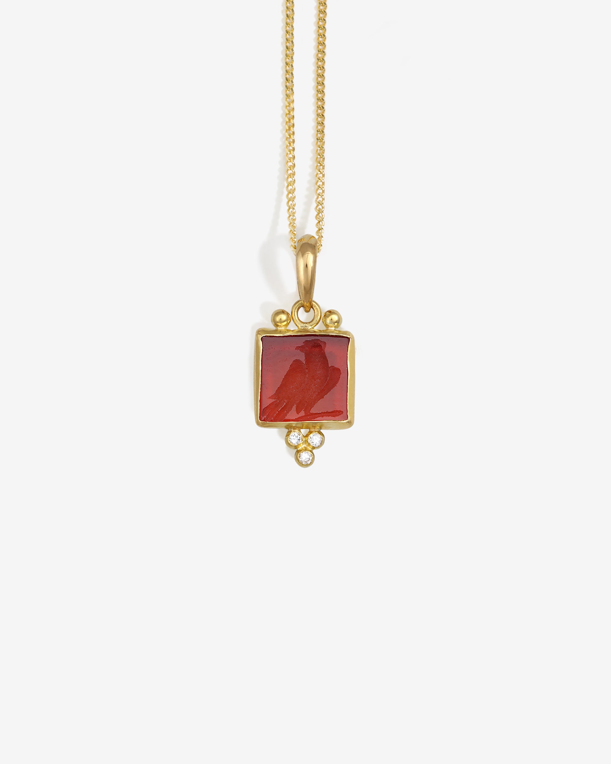 Pala Eagle Necklace Carnelian Solid Gold