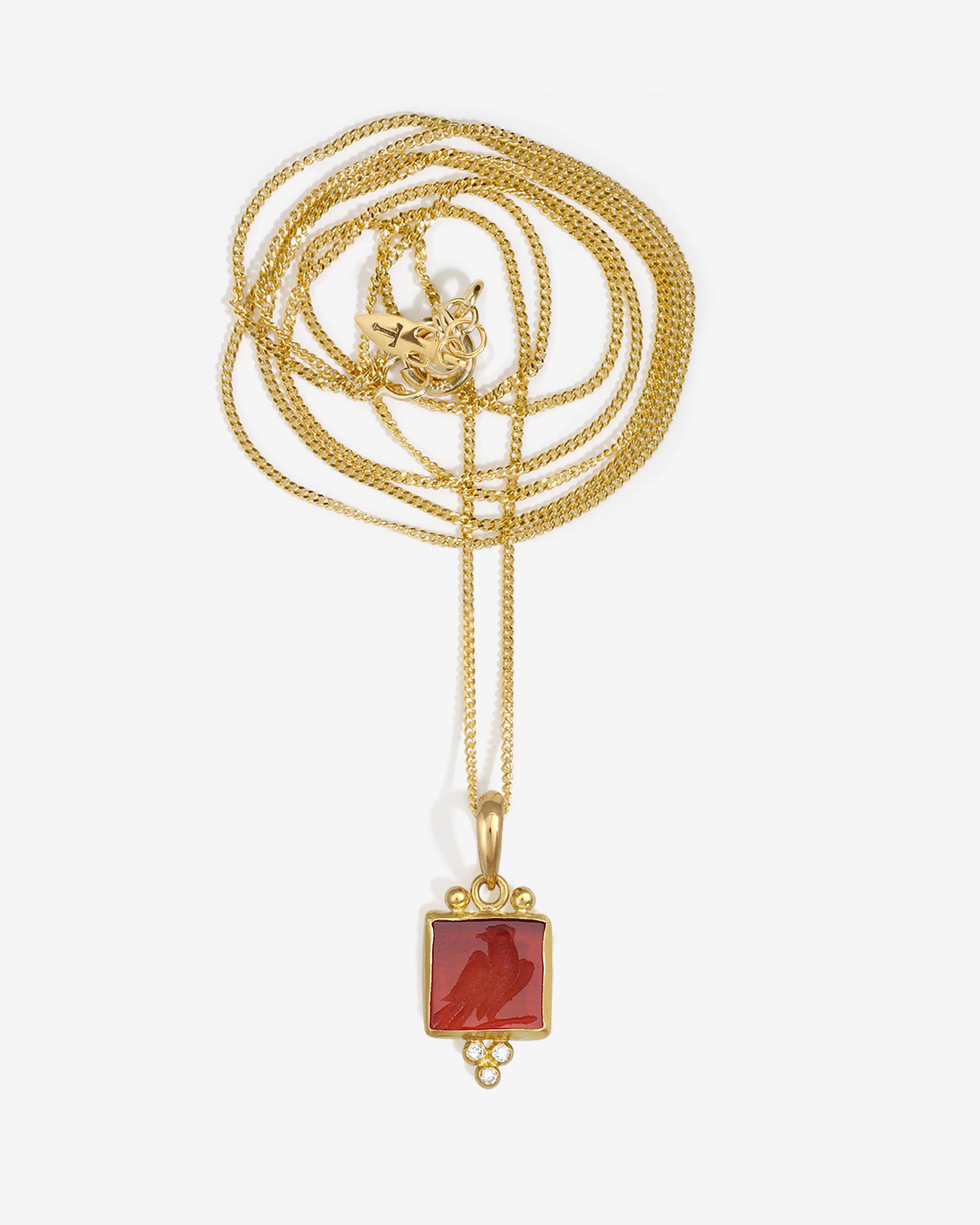 Pala Eagle Necklace Carnelian Solid Gold