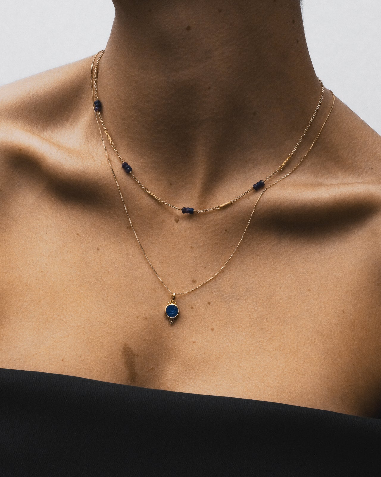Quinn Necklace Sapphire Gold Vermeil