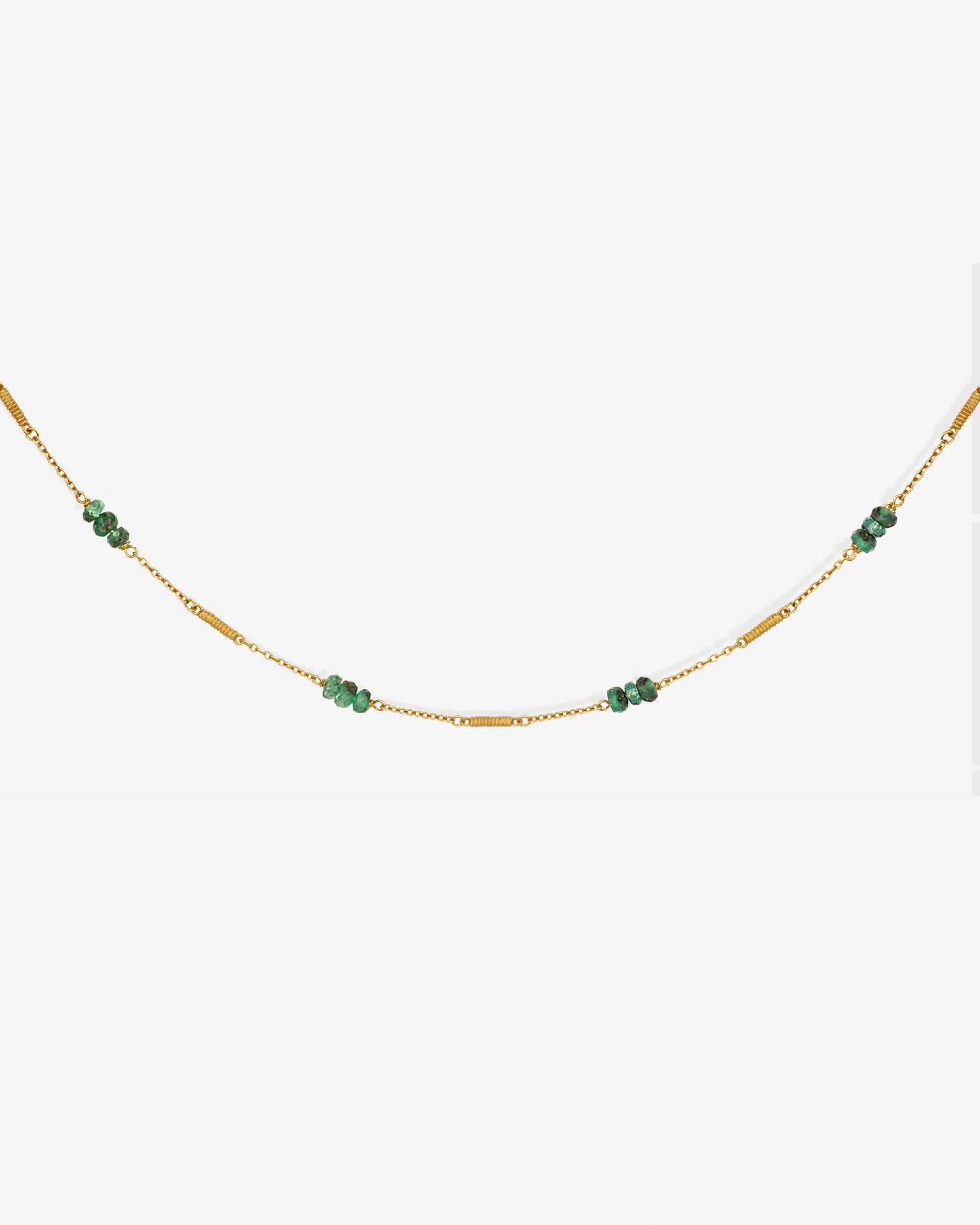 Quinn Necklace Emerald Gold Vermeil