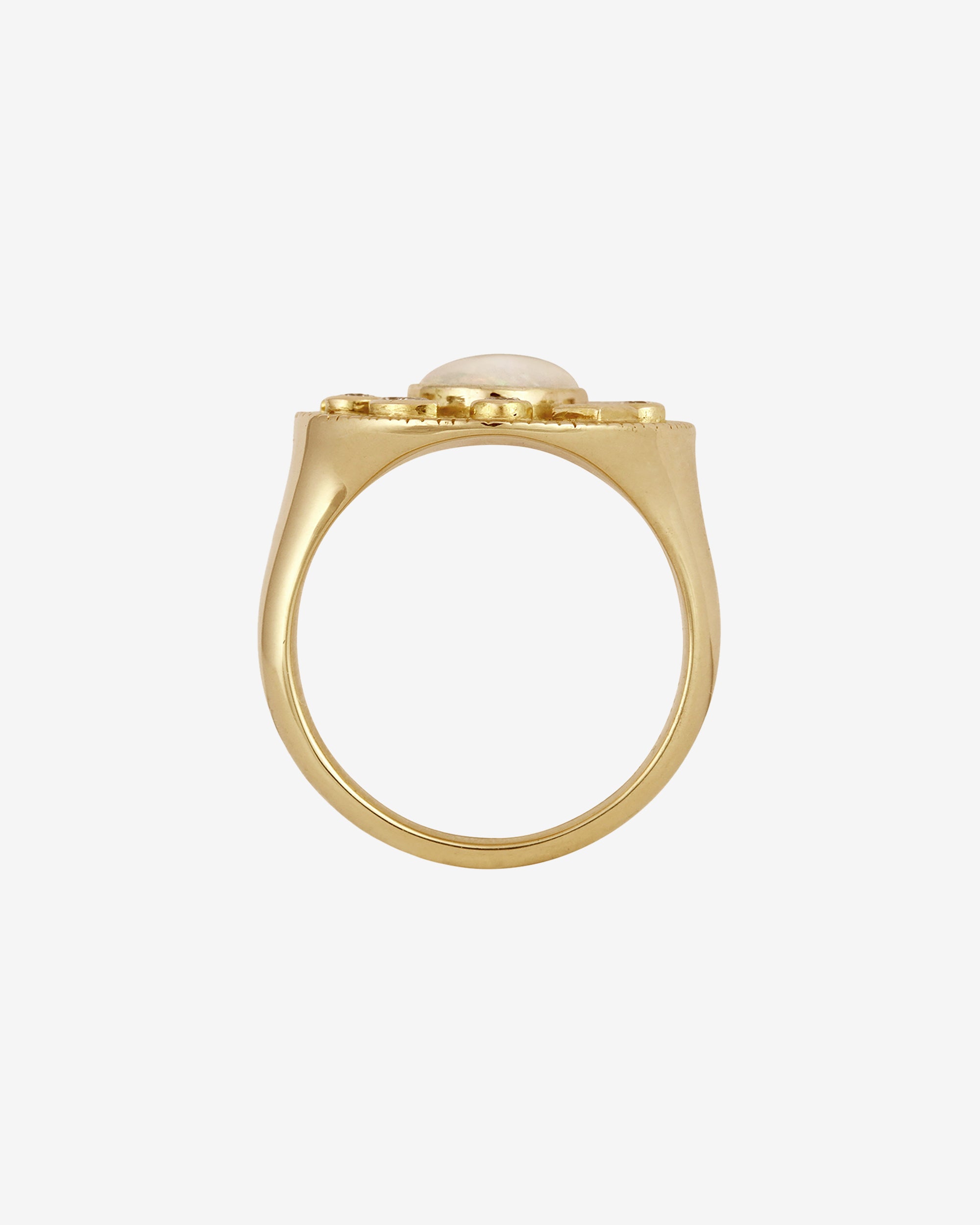 Radiance Ring Opal Diamond Solid Gold