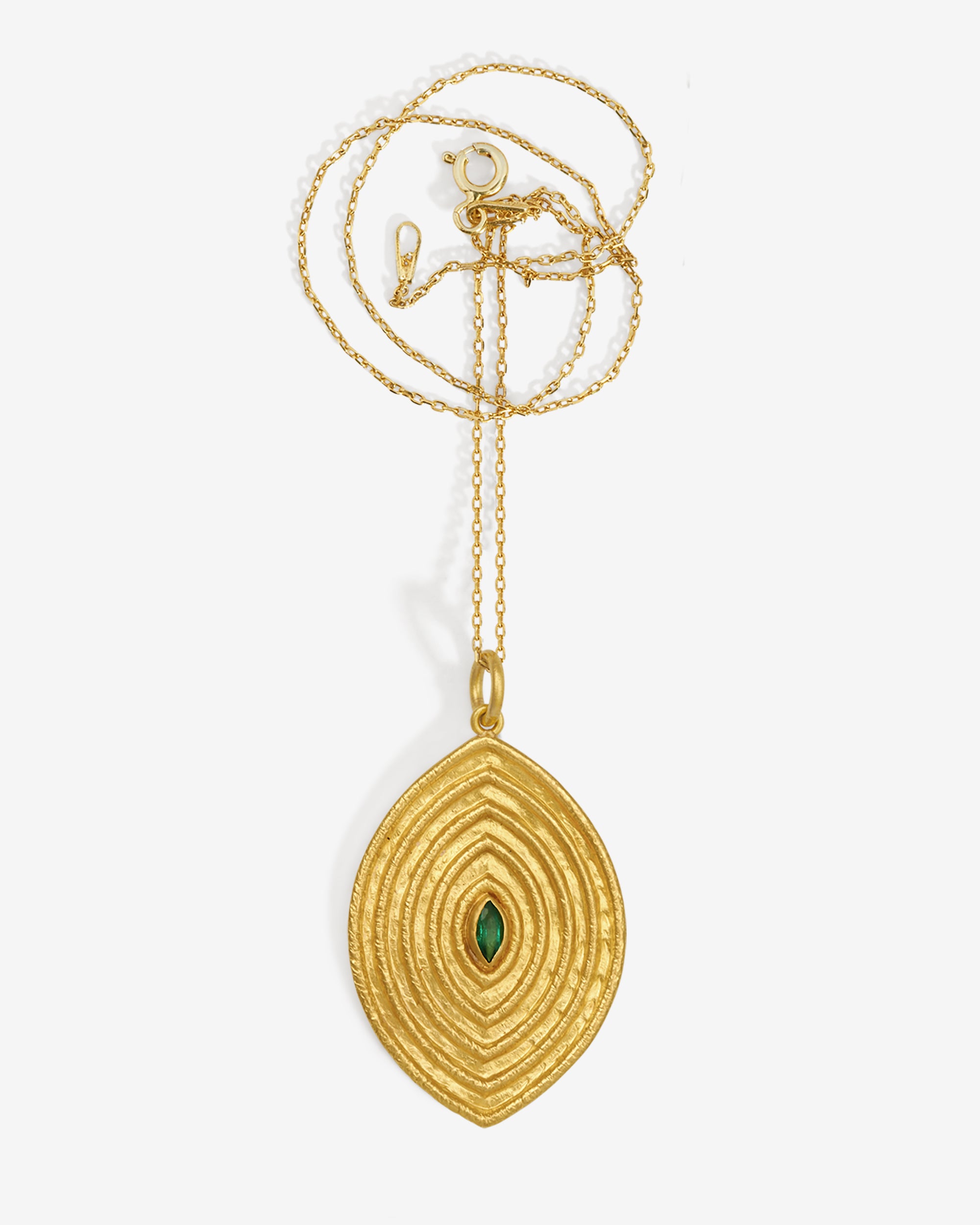 Reign Large Necklace Emerald Solid Gold