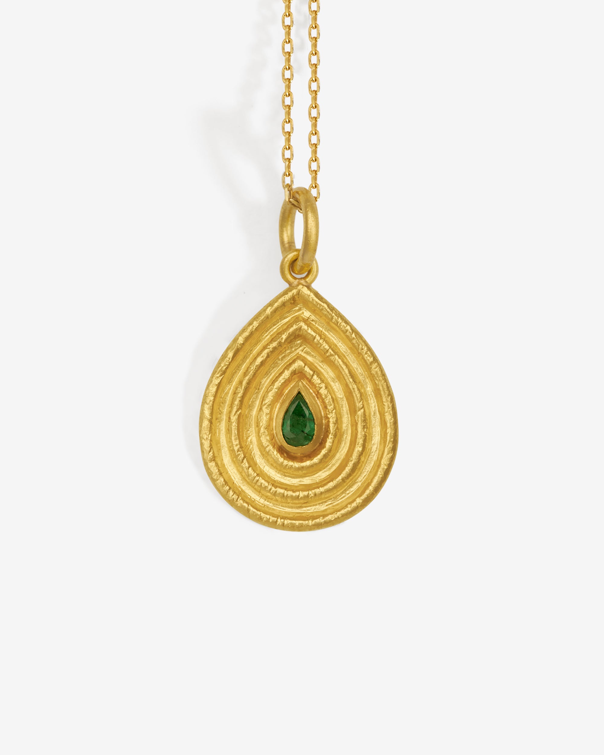 Reign Medium Necklace Emerald Solid Gold