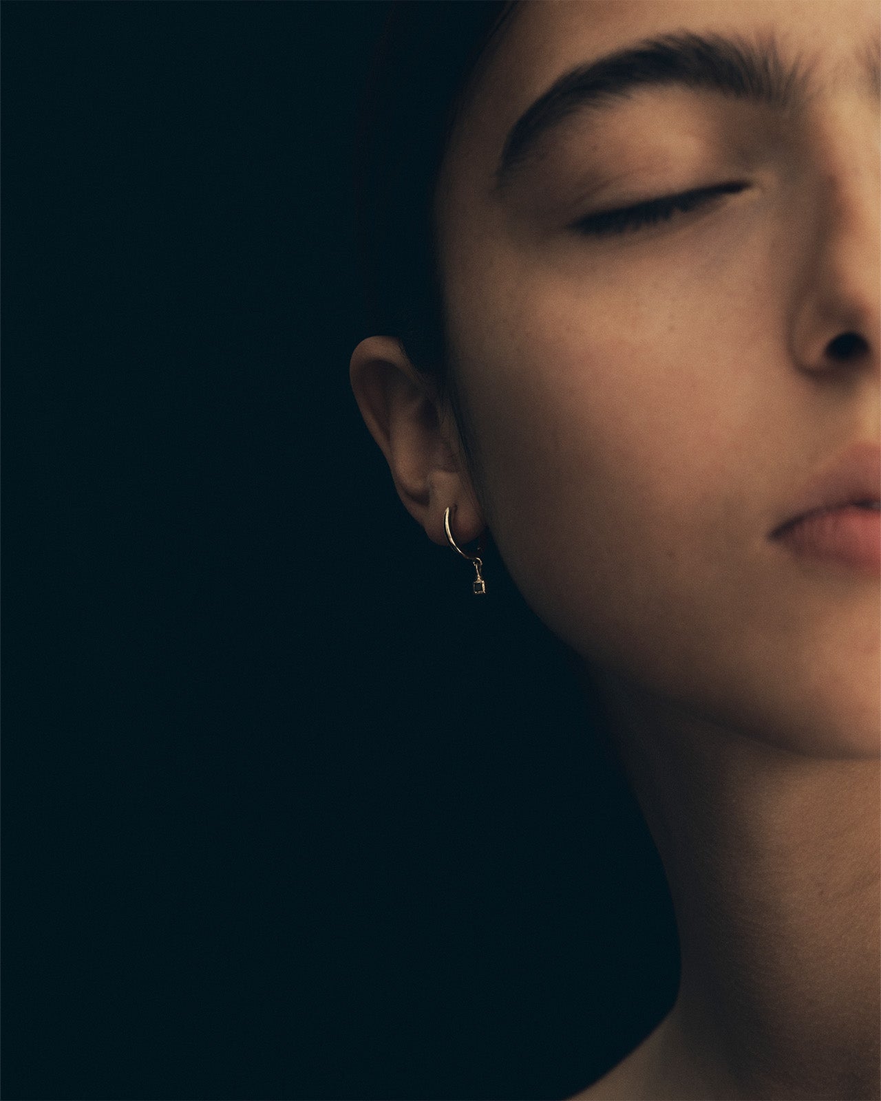 Relic Princess Drop Earrings Black Diamond Solid Gold