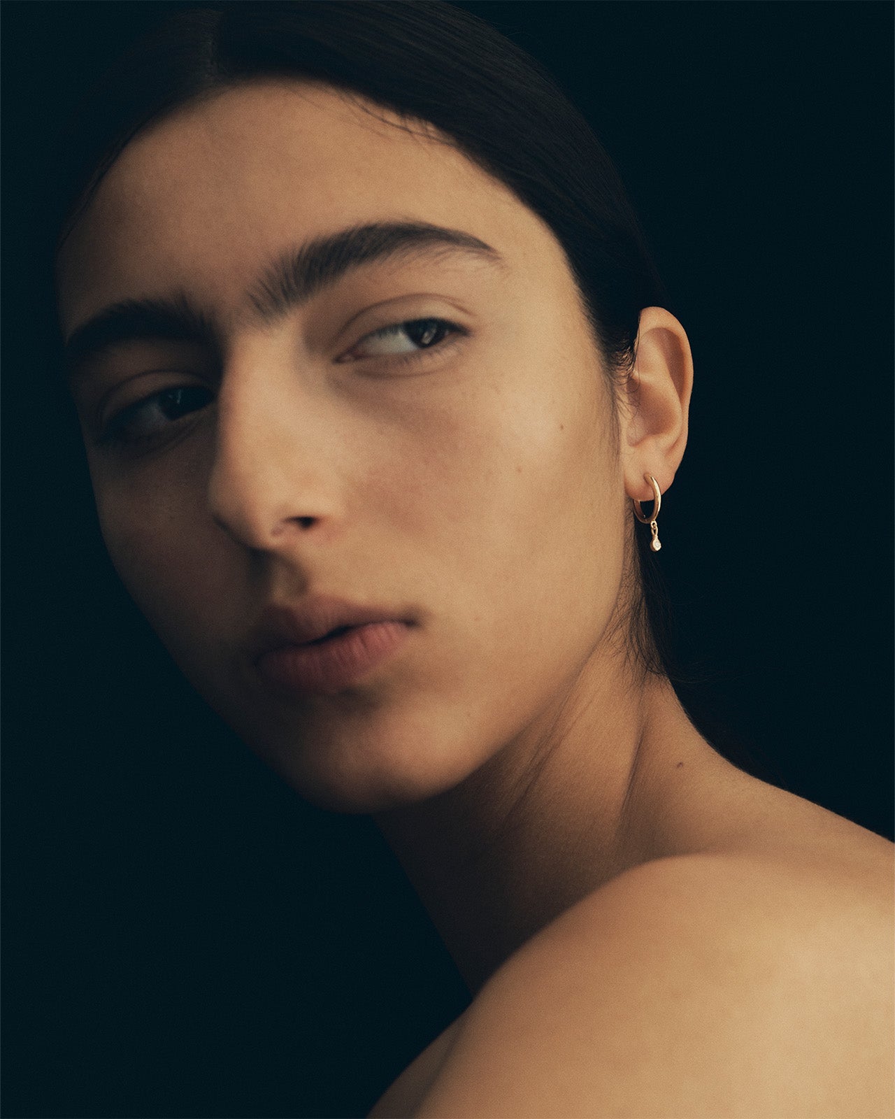 Relic Round Drop Earrings Diamond Solid Gold