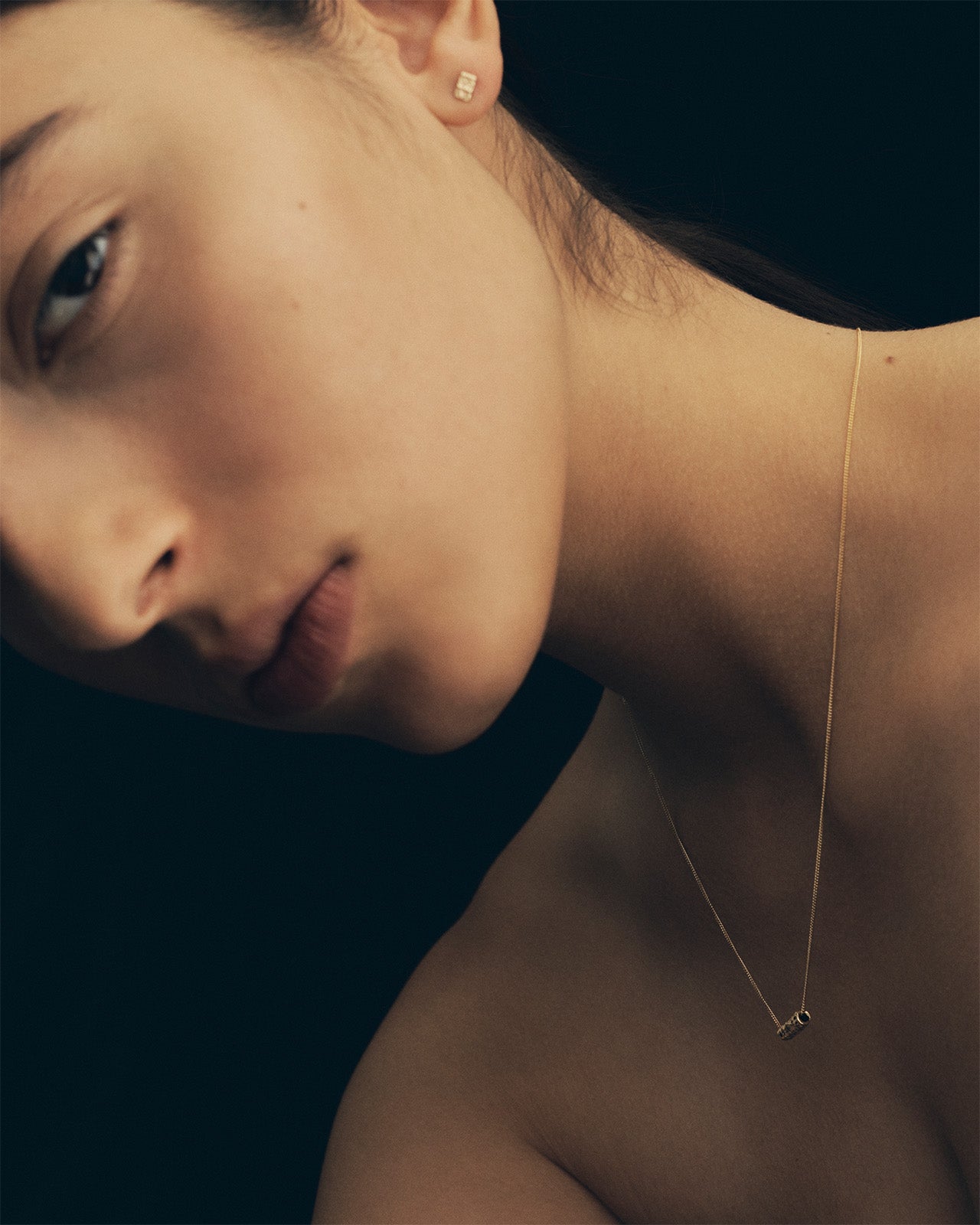 Relic Solitaire Bead Necklace Solid Gold