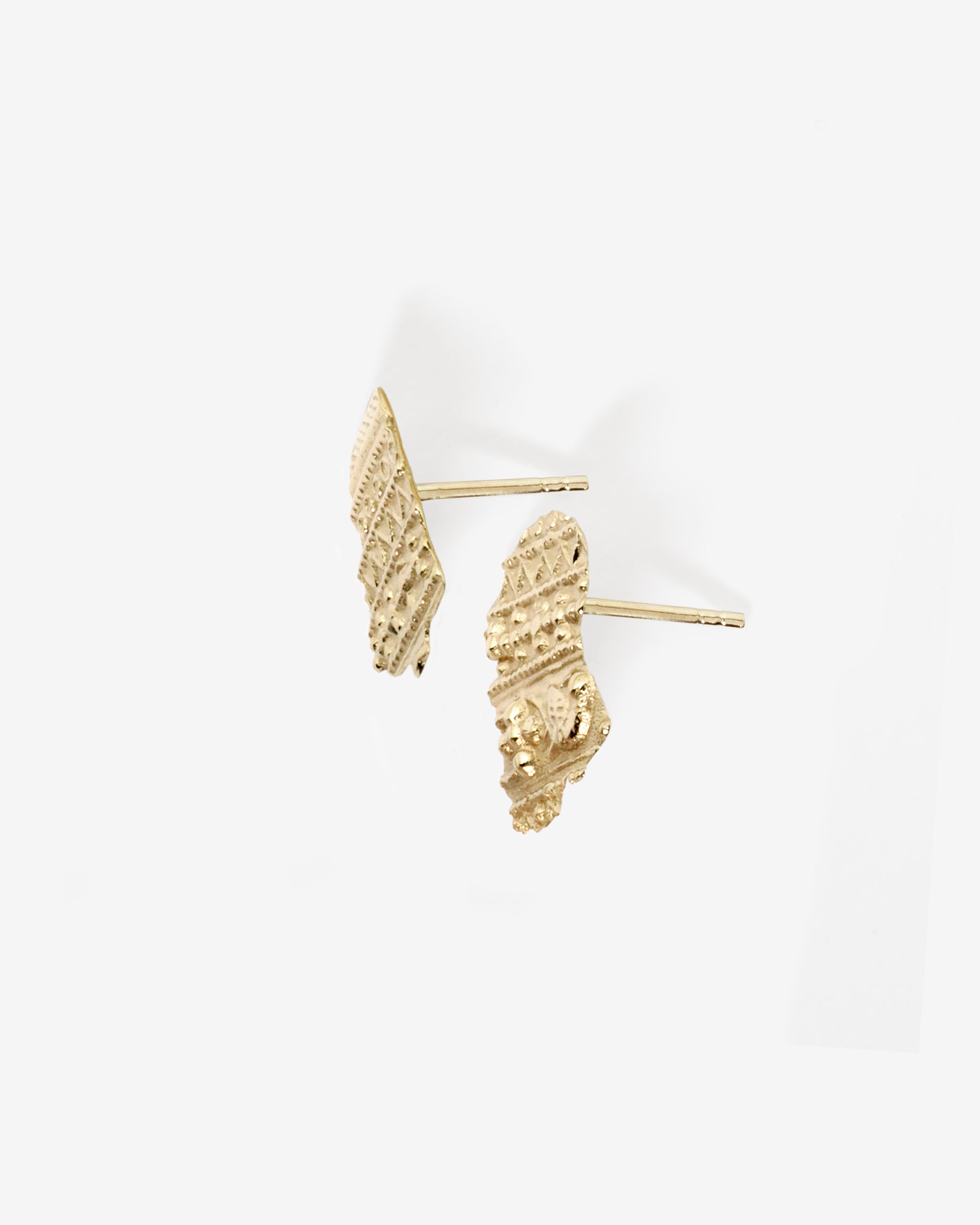 Relic VII Asymmetrical Earrings Solid Gold