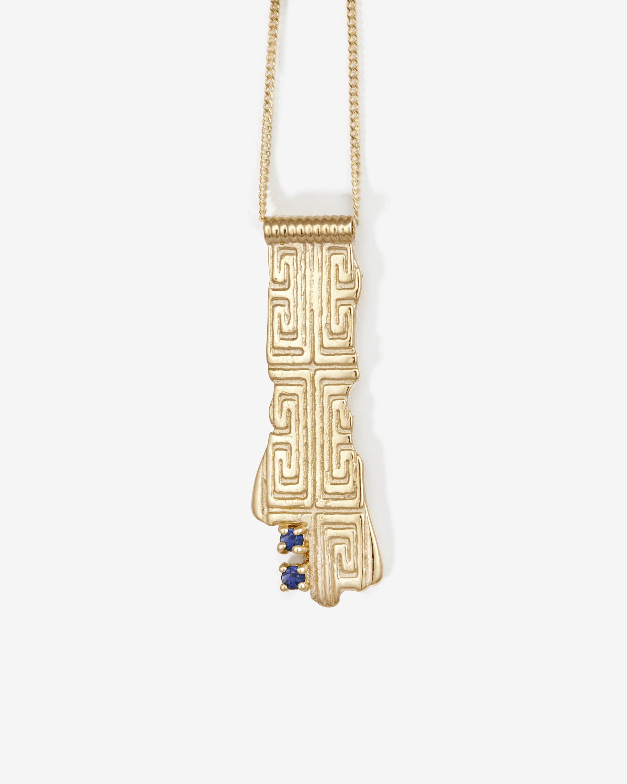 Relic X Necklace Sapphire Solid Gold