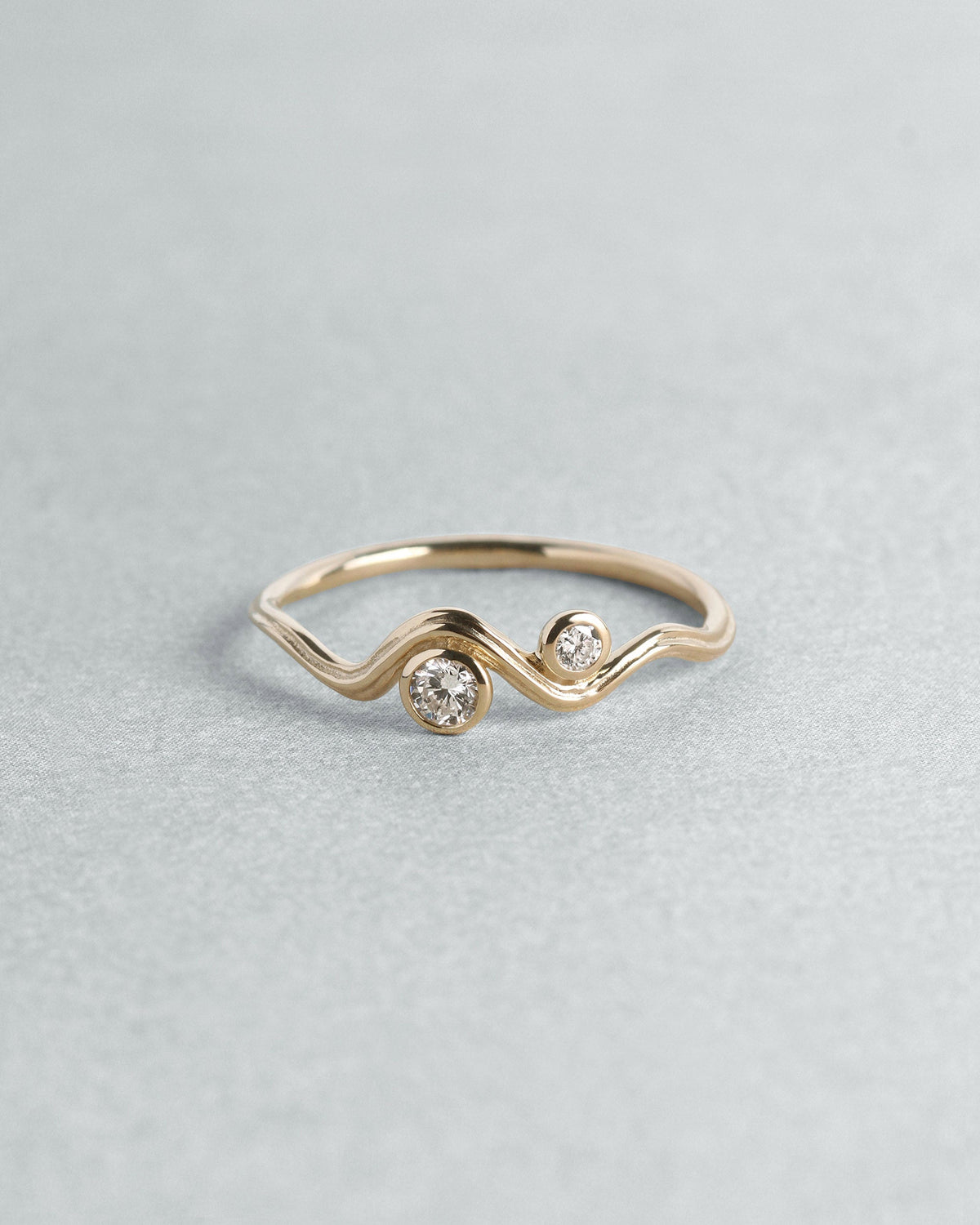 Reva II Diamond Ring Solid Gold, flatlay