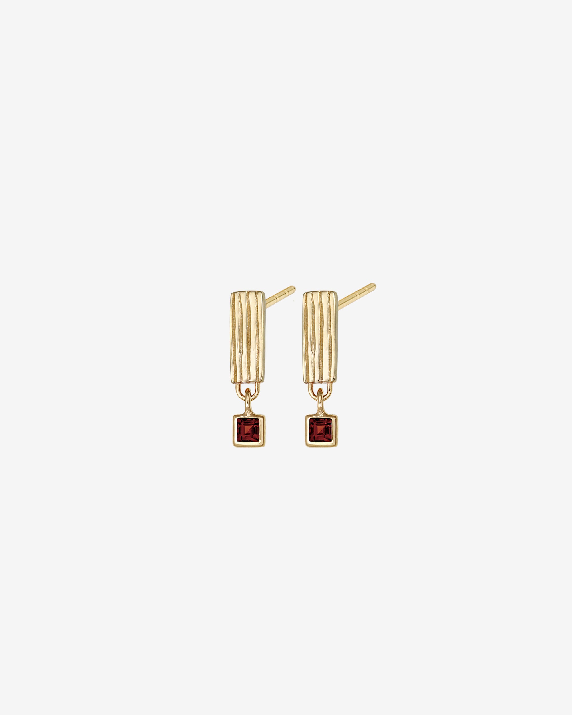 Riva Earrings Garnet Solid Gold