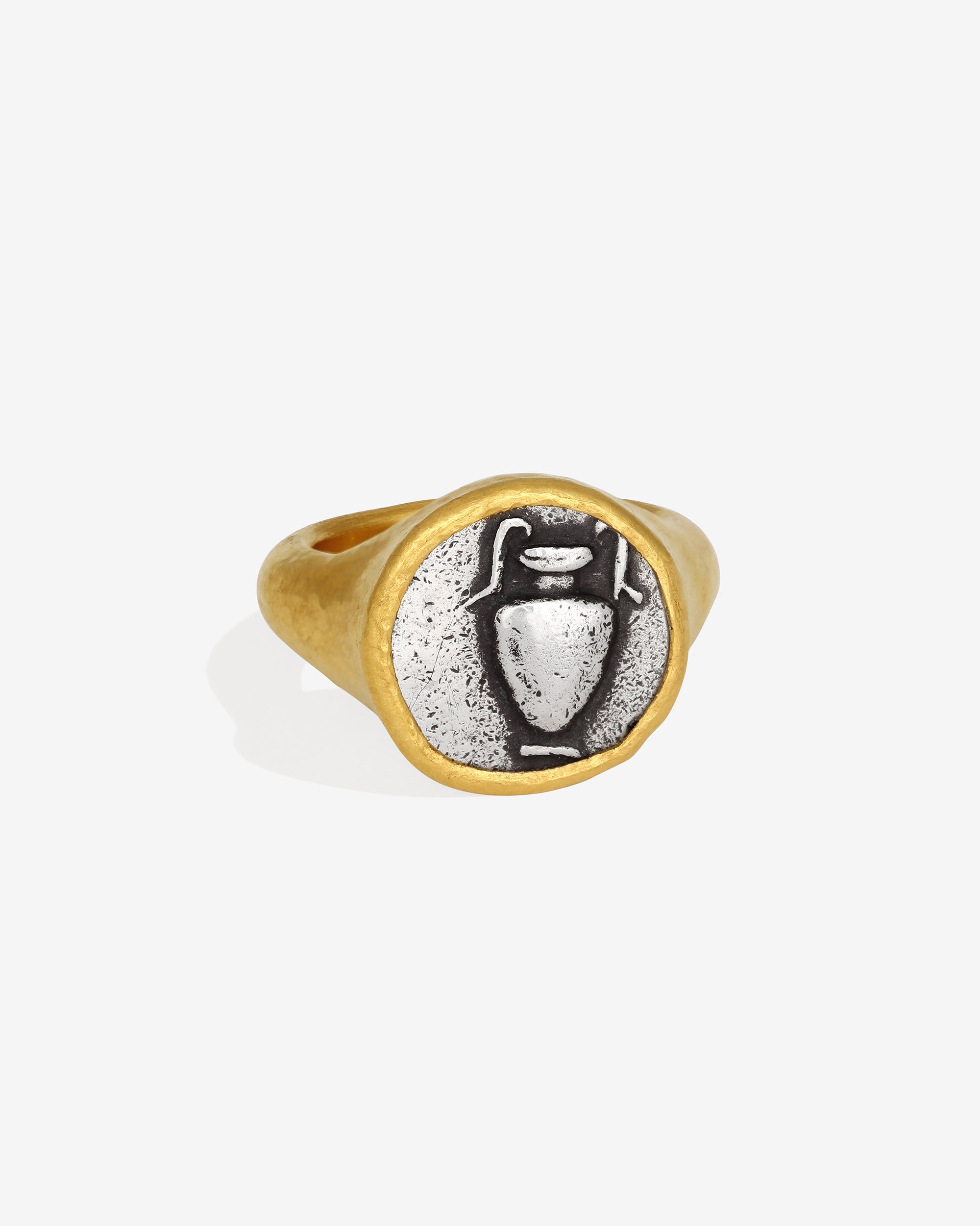Roman Coin Ring Amphora Solid Gold
