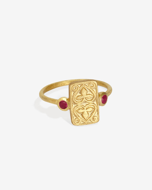 Ruby Seal Ring Gold Vermeil