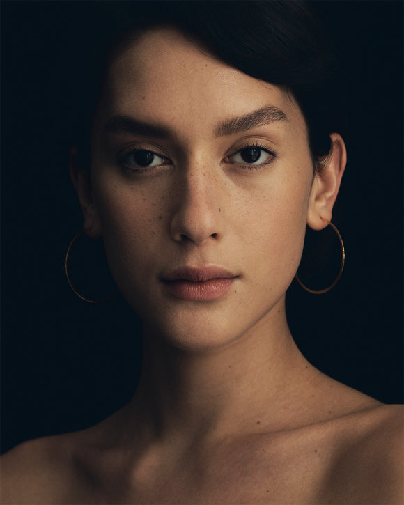 Simple Hoop Earrings Hammered Gold Vermeil