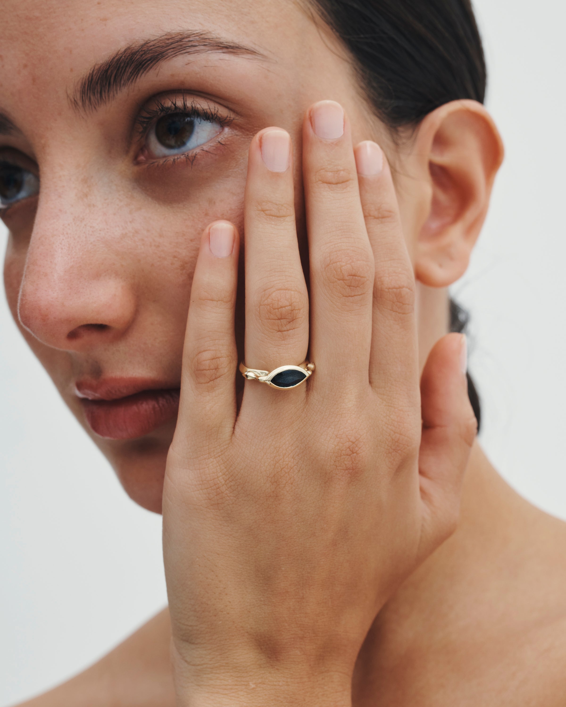 Juno Ring Sapphire Diamond Solid Gold