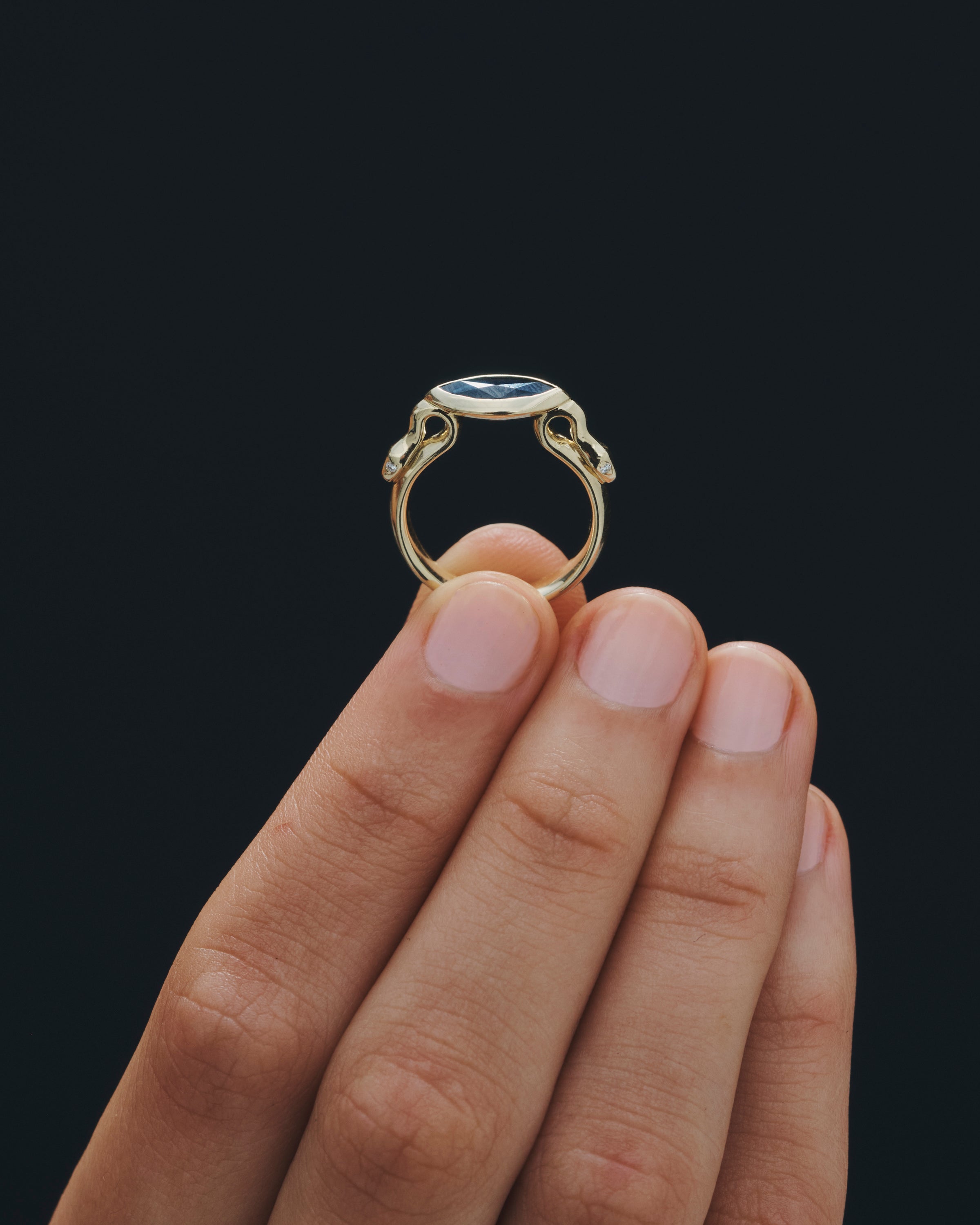 Juno Ring Sapphire Diamond Solid Gold