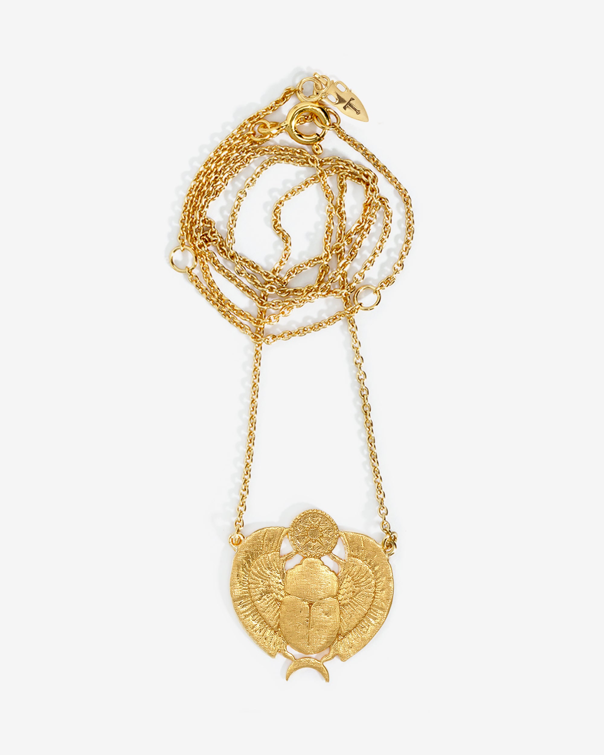 Scarab Necklace Gold Vermeil