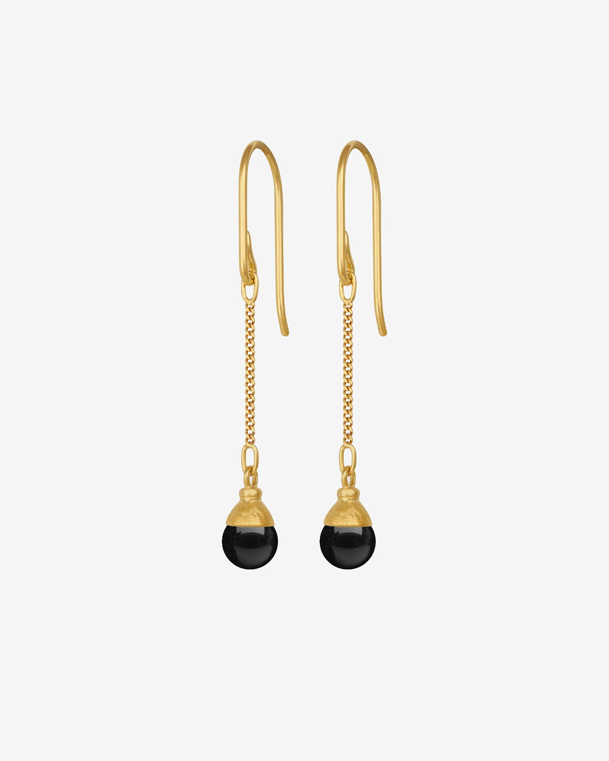 Sela Earrings Gold Vermeil set with onyx
