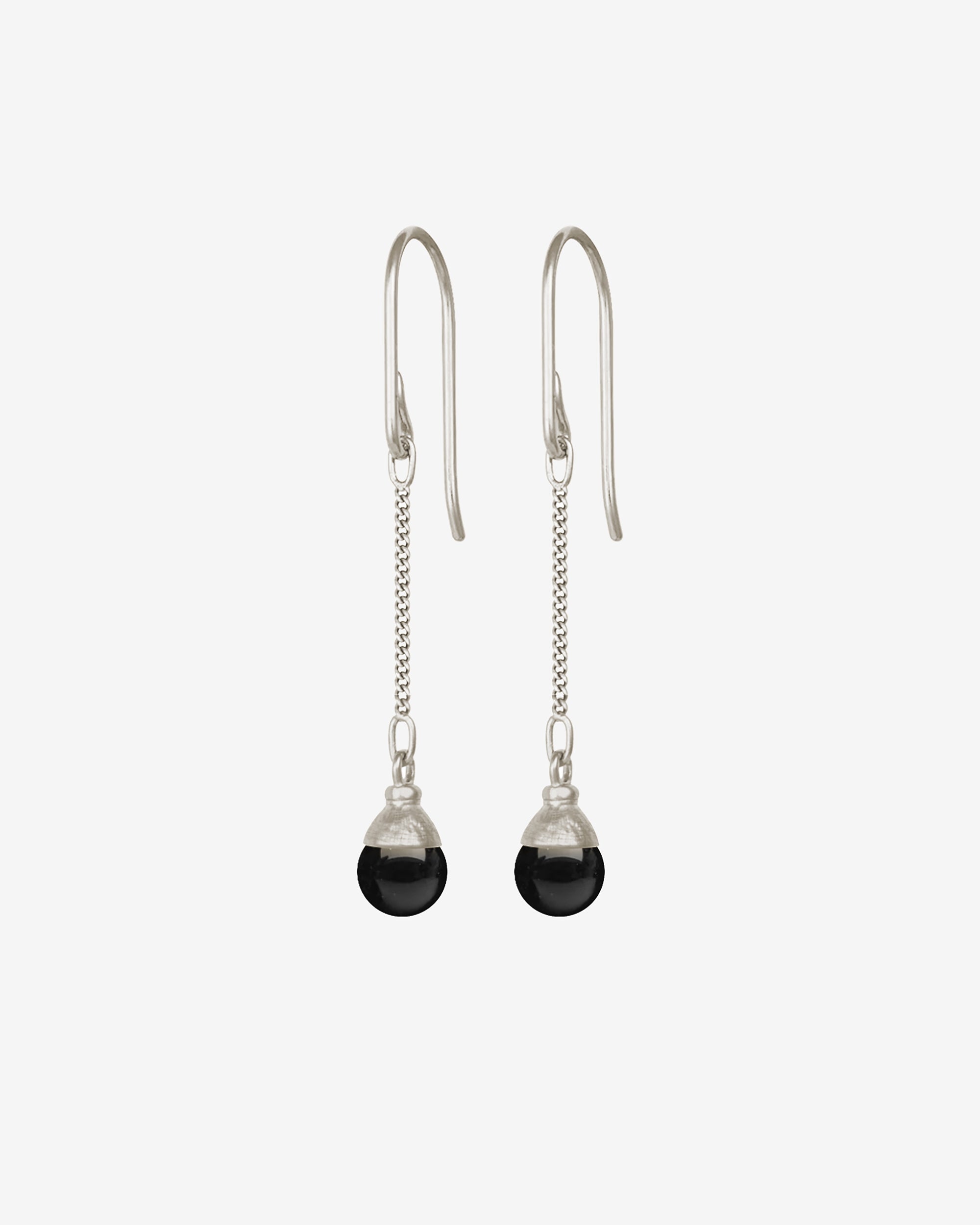 Sela Earrings Silver set with onyx