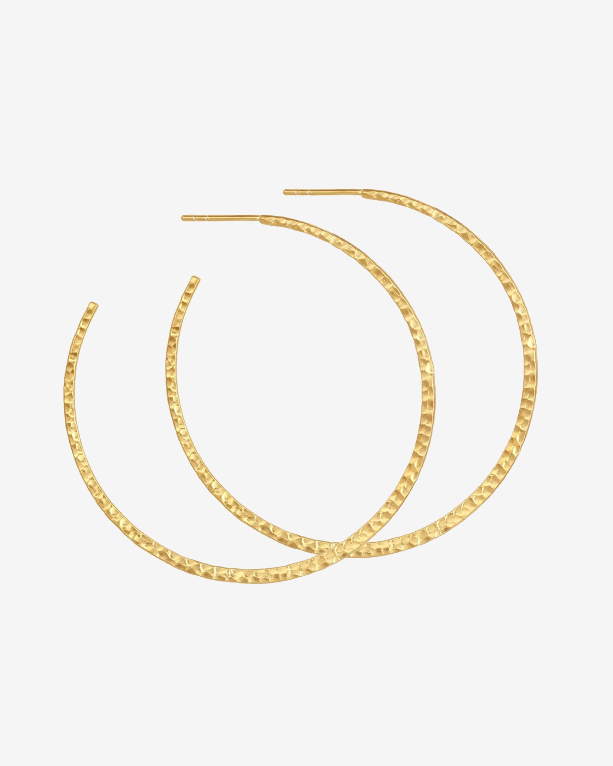 Simple Hoop Earrings Hammered Gold Vermeil