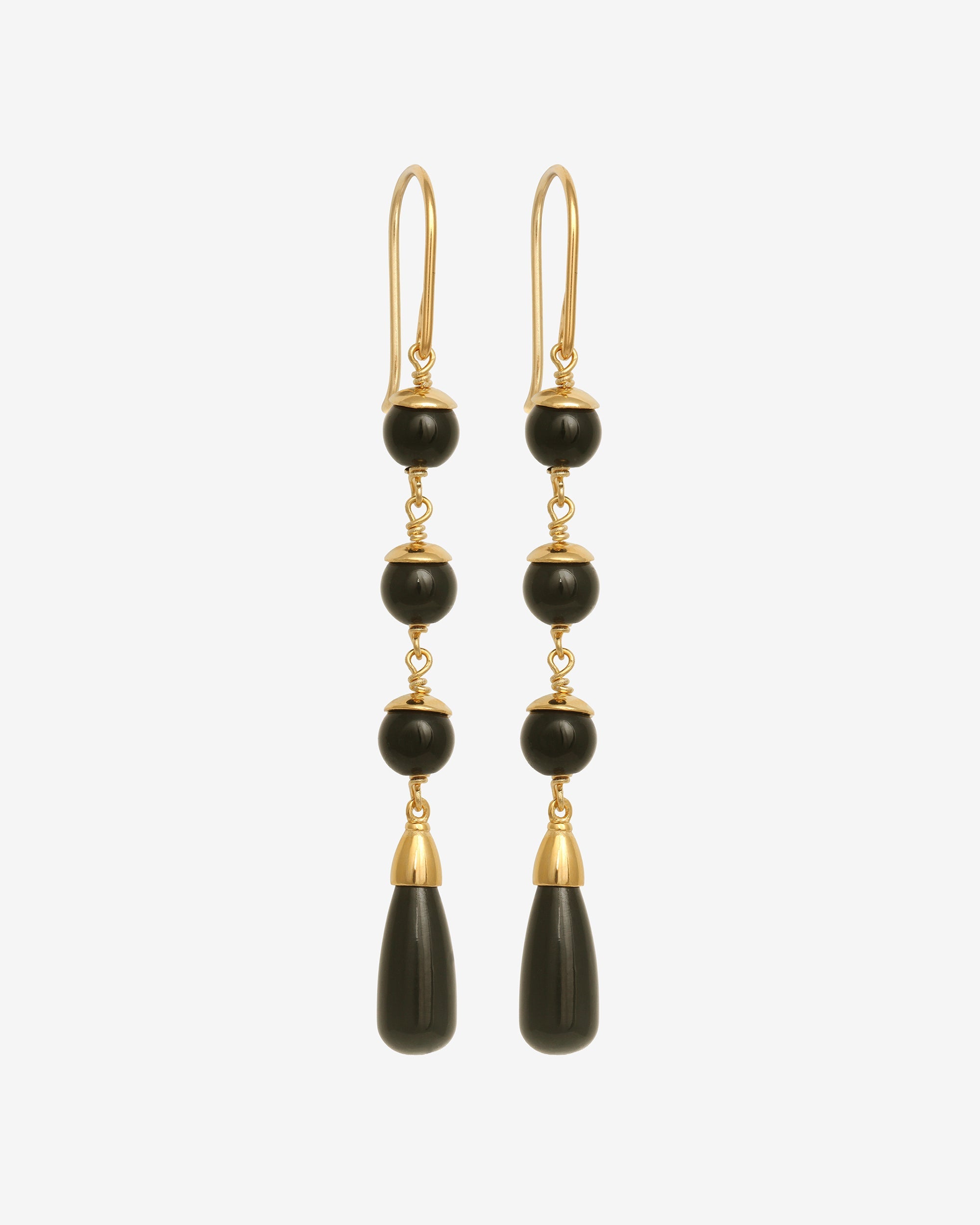 Sita Earrings Gold Vermeil set with onyx