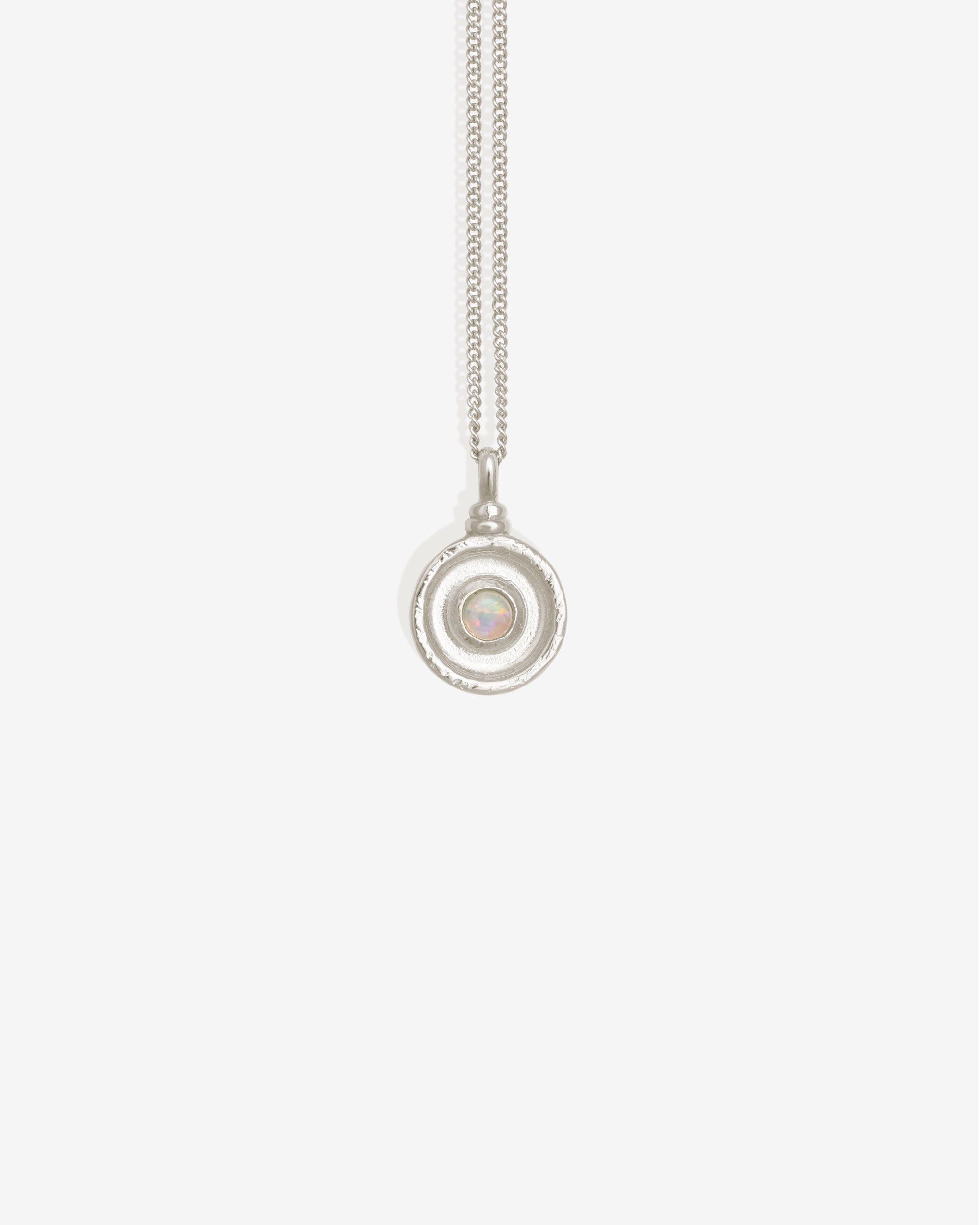 Soma Coin Necklace Silver set with opal