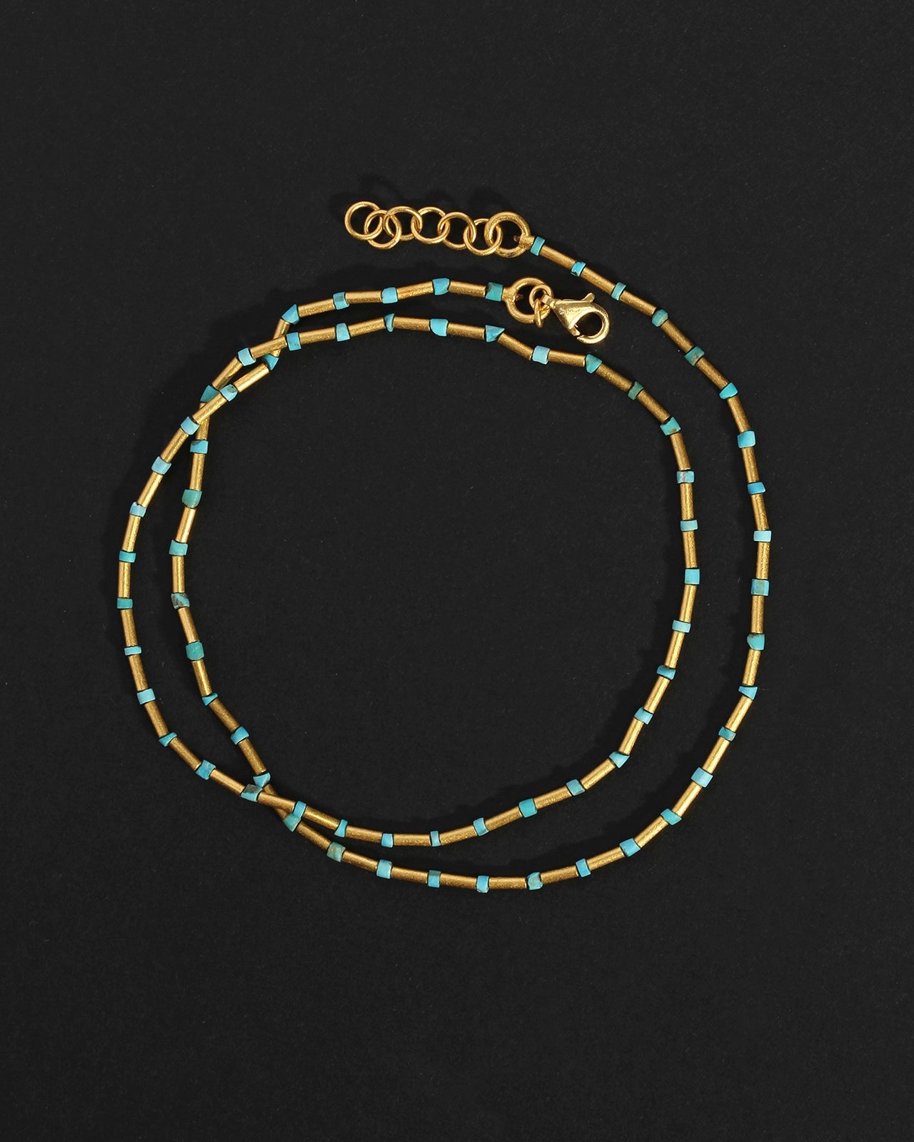 Sumerian Necklace Turquoise Solid Gold